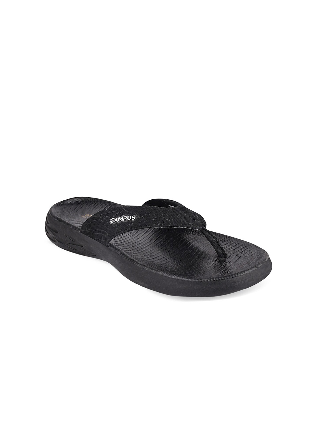 

Campus Men Black Solid Casual Thong Flip-Flops