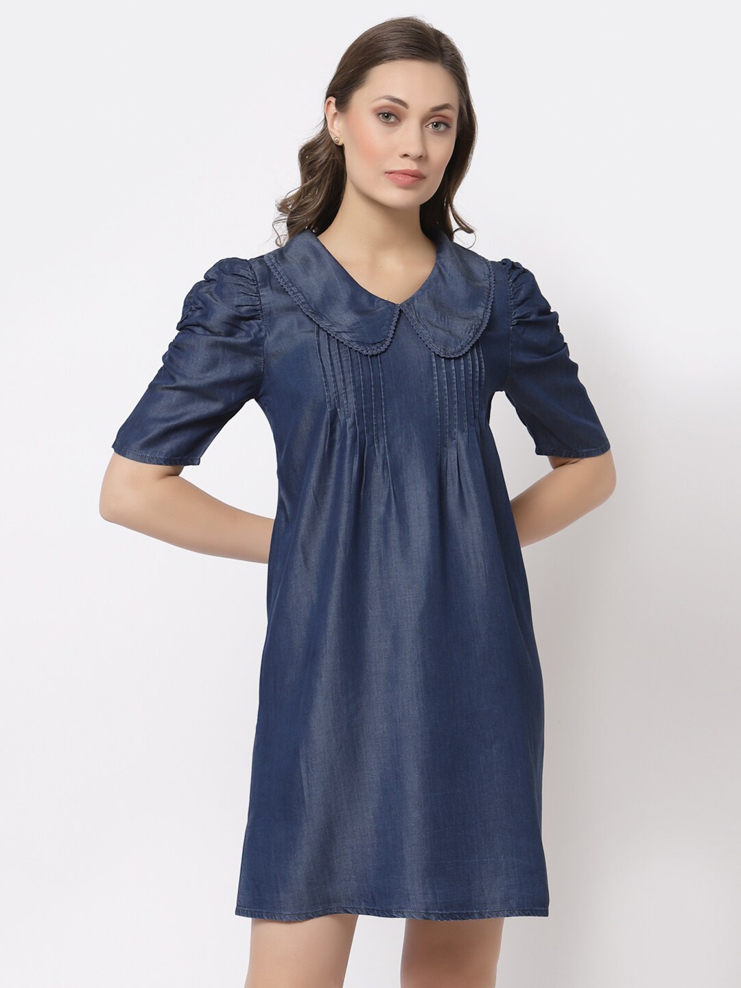 

Gipsy Navy Blue Denim A-Line Dress