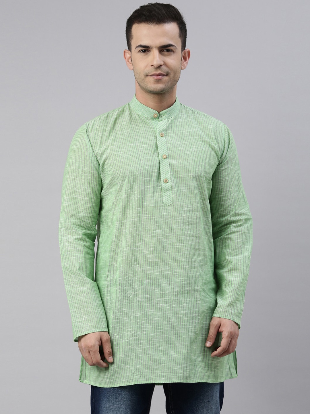

TATTVA Men Green Patchwork Kurta