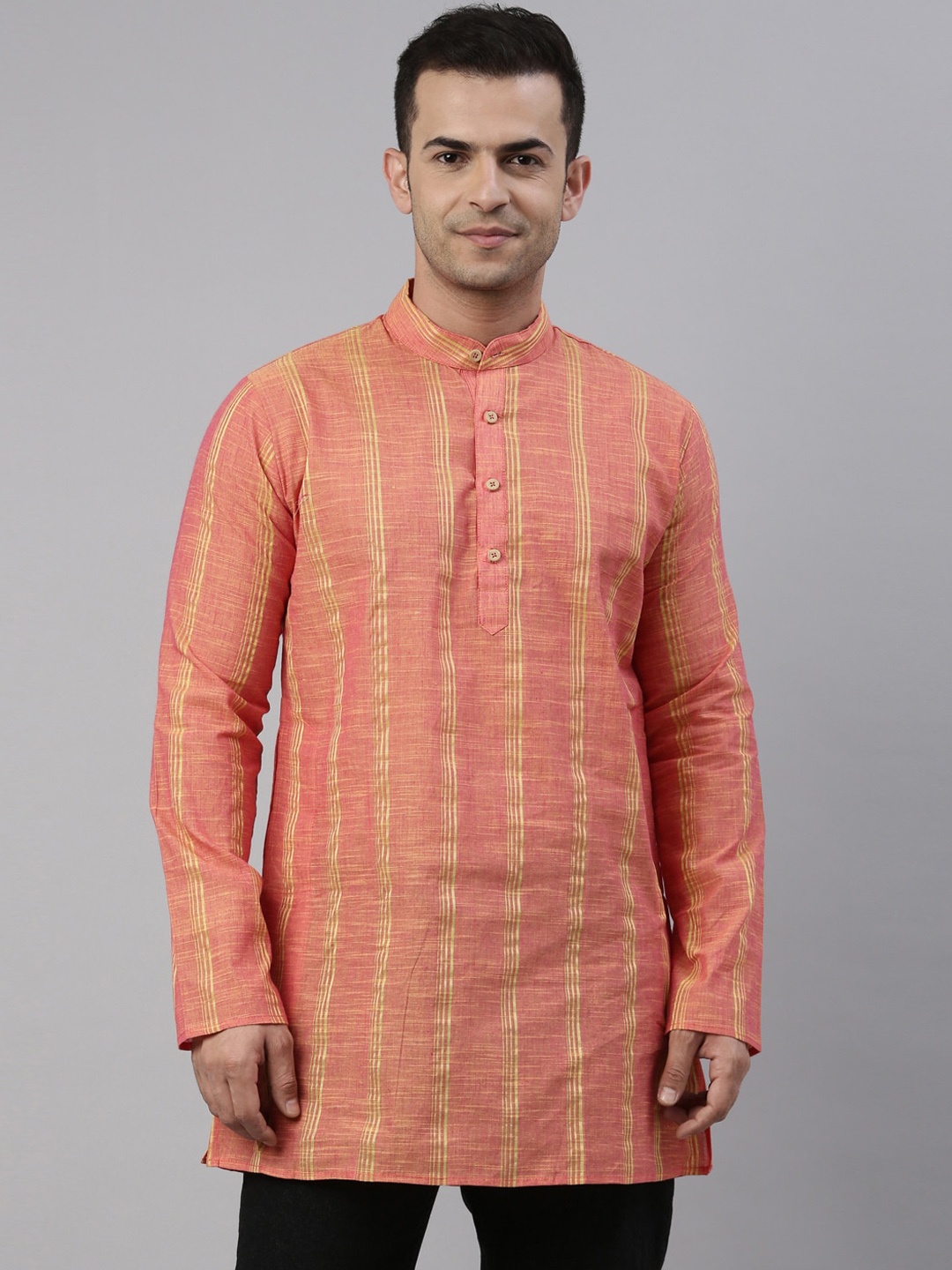 

TATTVA Men Pink Patchwork Kurta