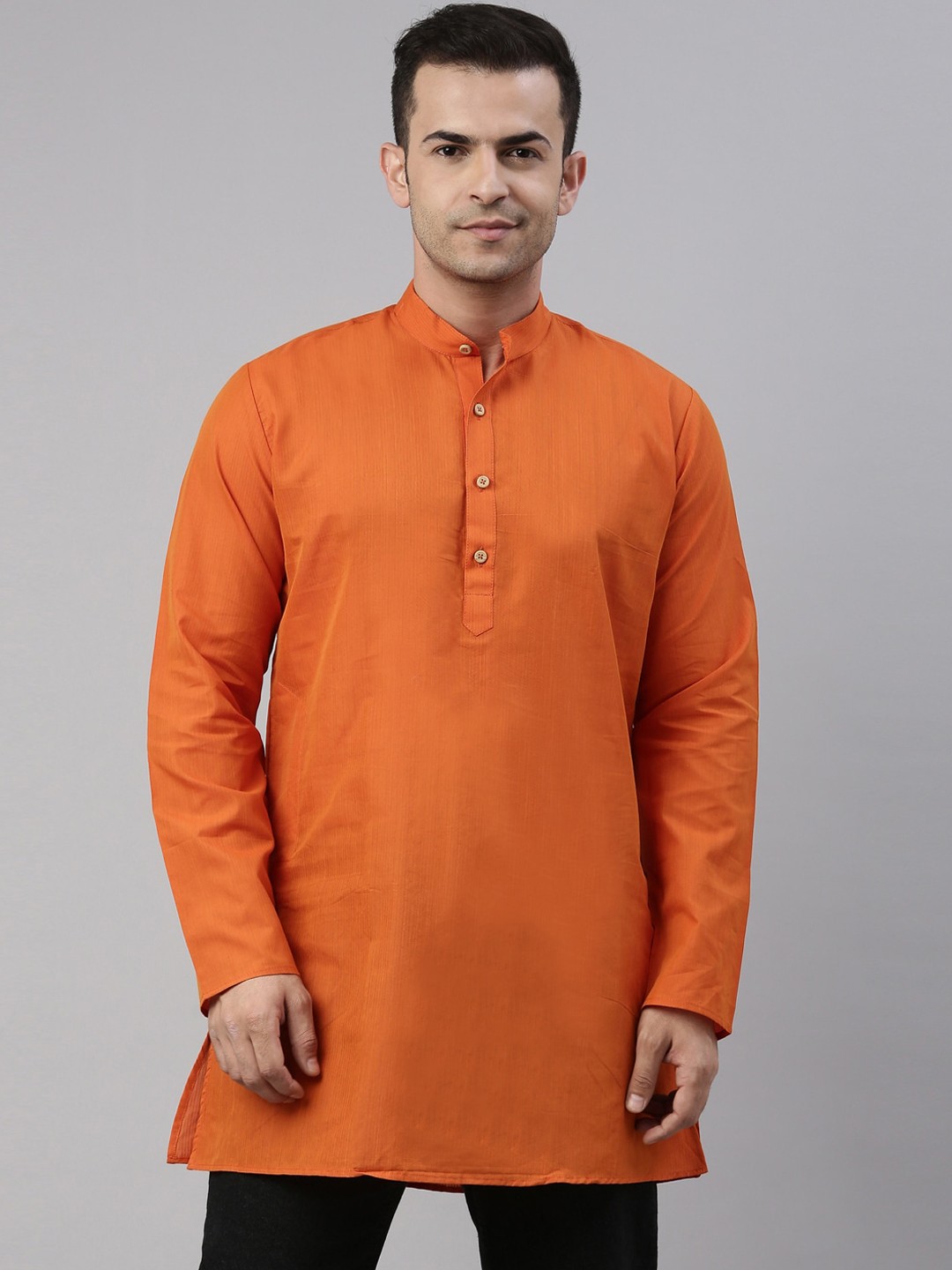 

TATTVA Men Orange Patchwork Kurta