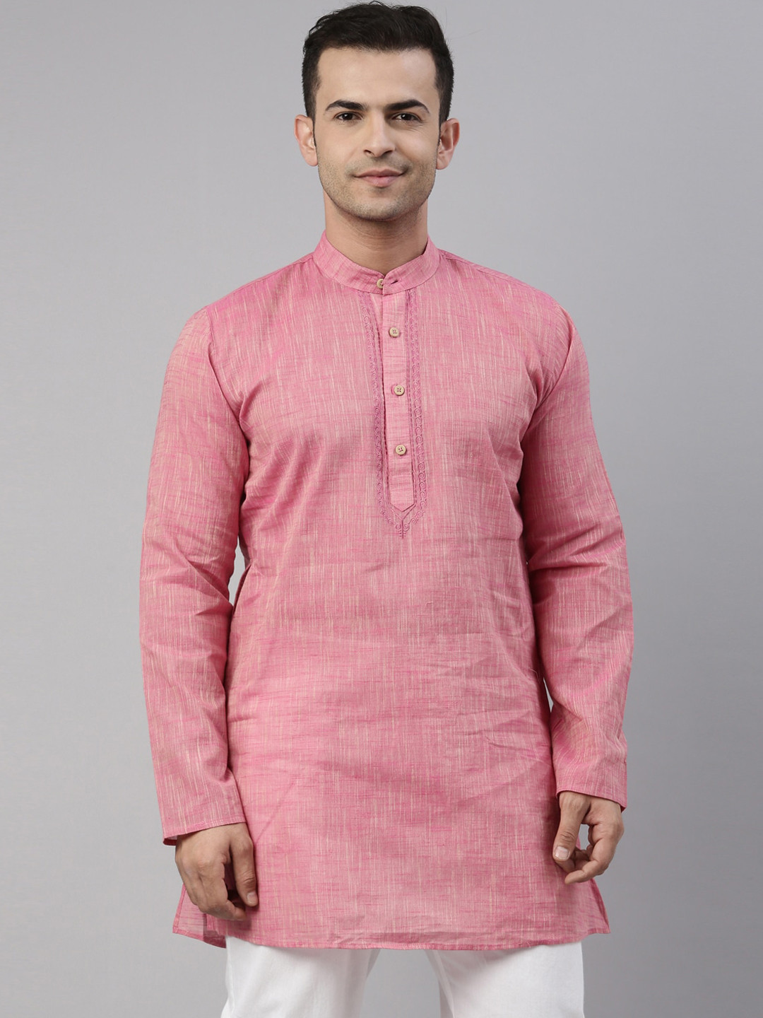 

TATTVA Men Pink Patchwork Kurta