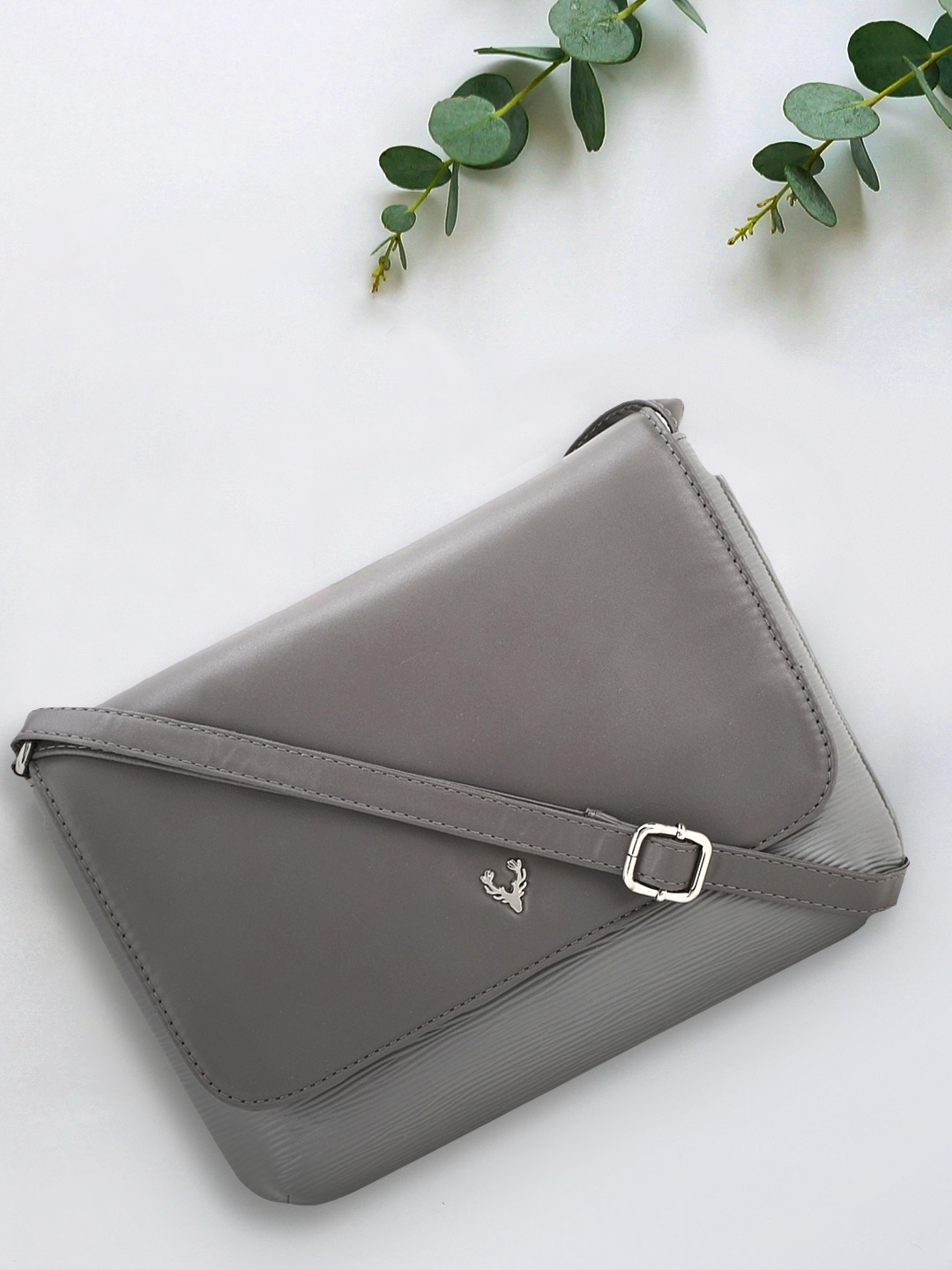 

Allen Solly Grey PU Structured Sling Bag