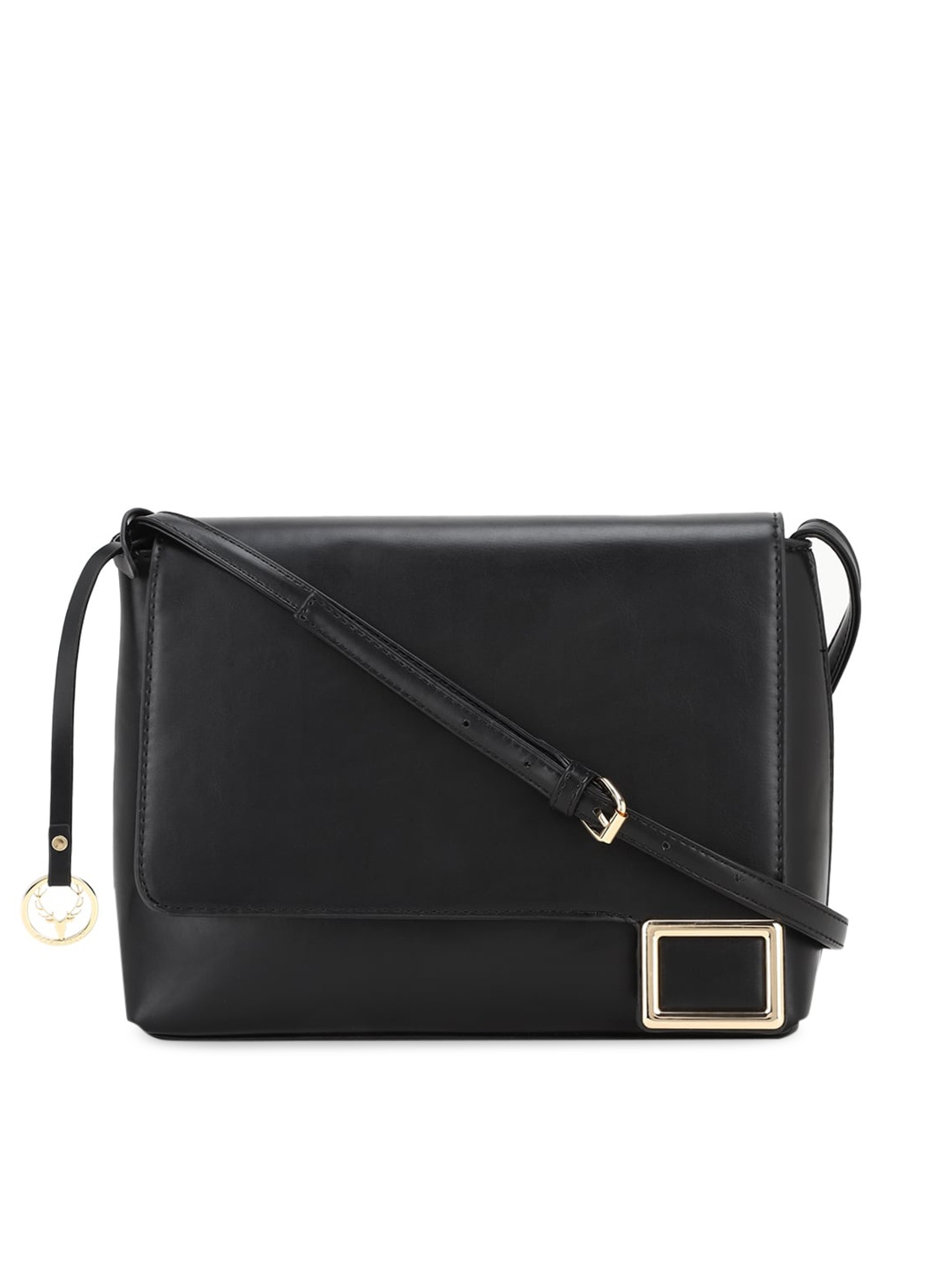 

Allen Solly Black PU Structured Sling Bag