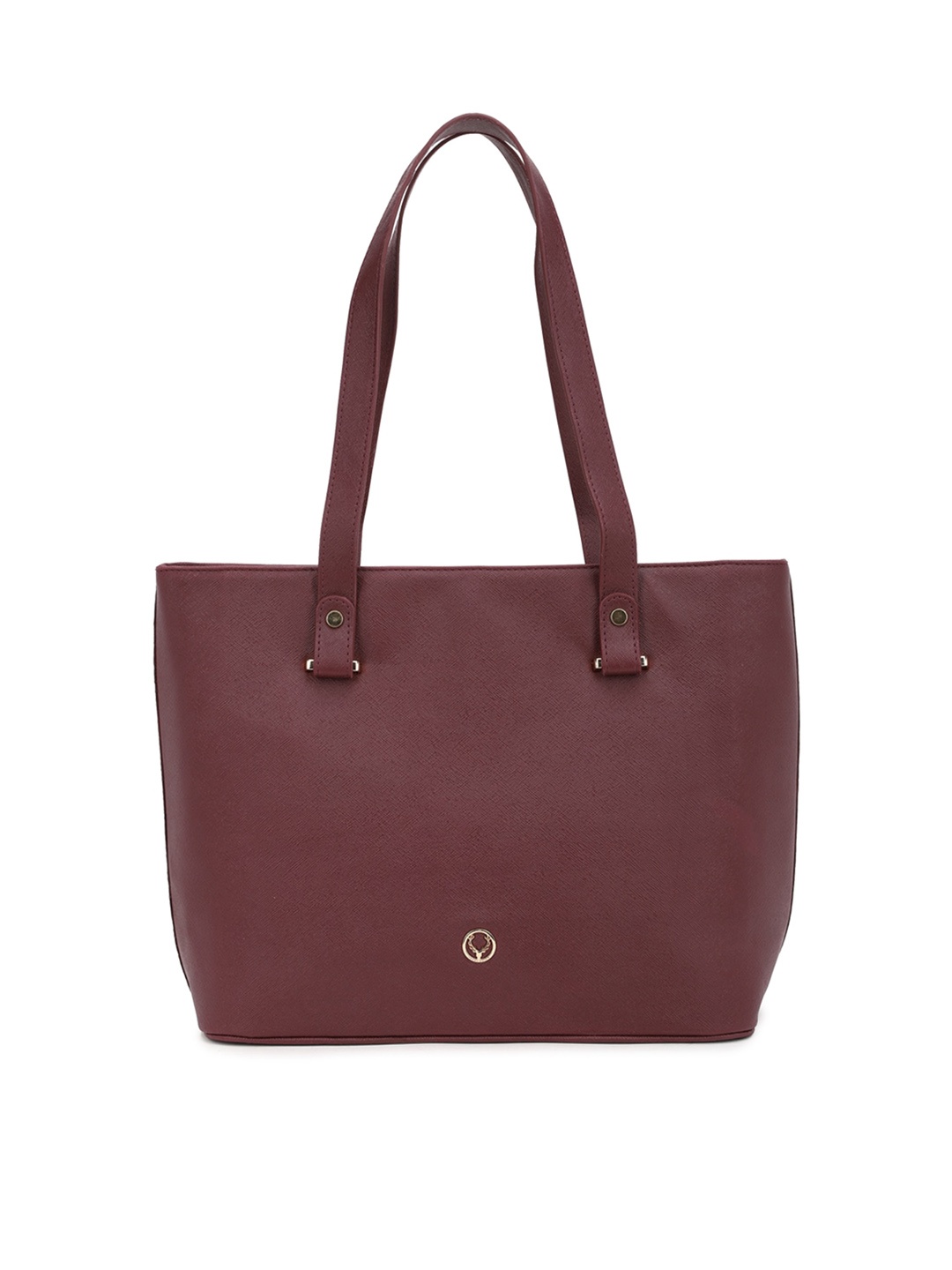 

Allen Solly Maroon PU Structured Handheld Bag with Cut Work