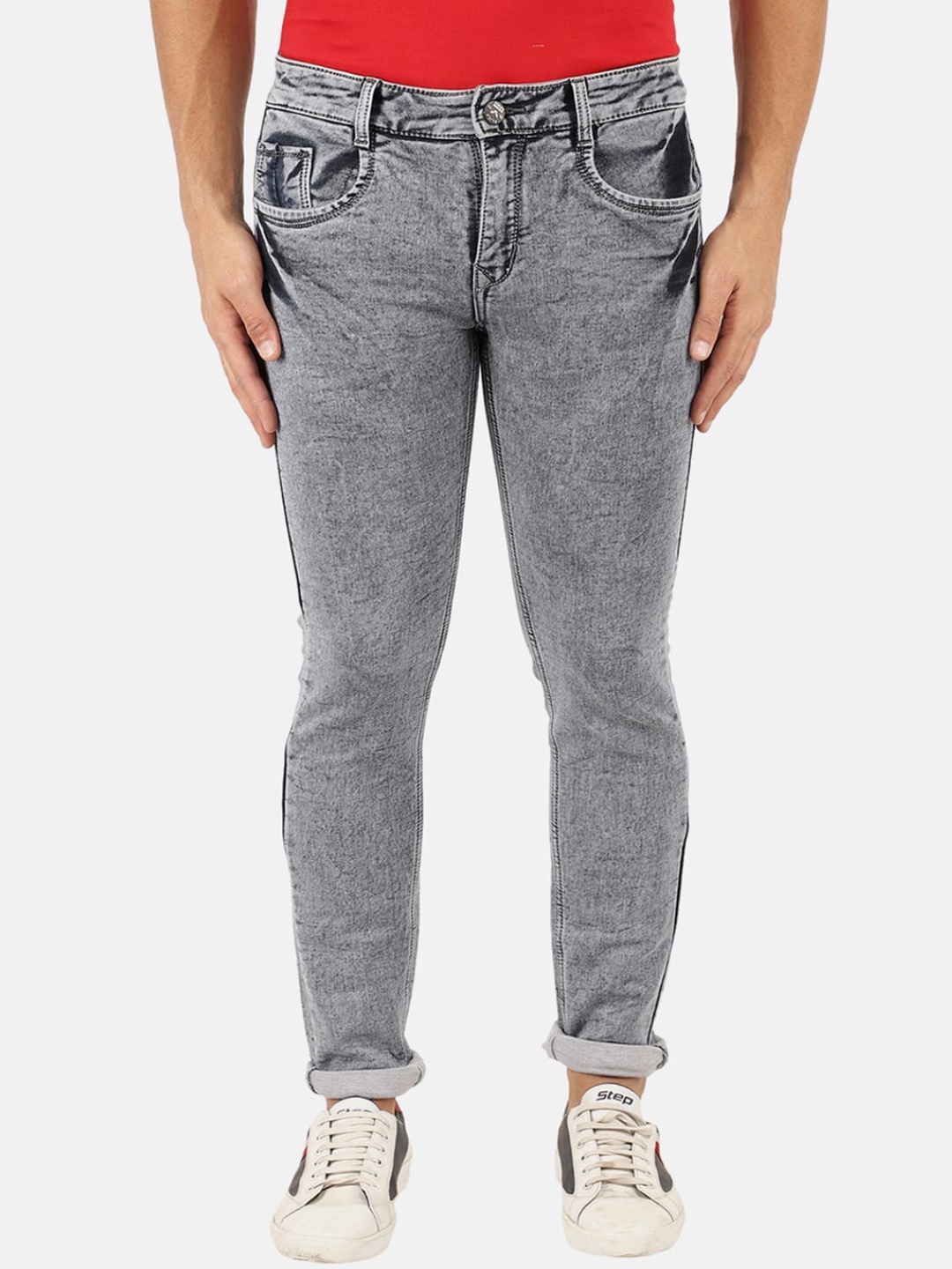 

V-Mart Men Grey Slim Fit Heavy Fade Stretchable Jeans