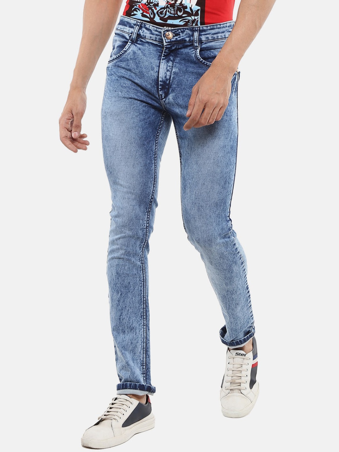 

V-Mart Men Blue Slim Fit Heavy Fade Stretchable Jeans