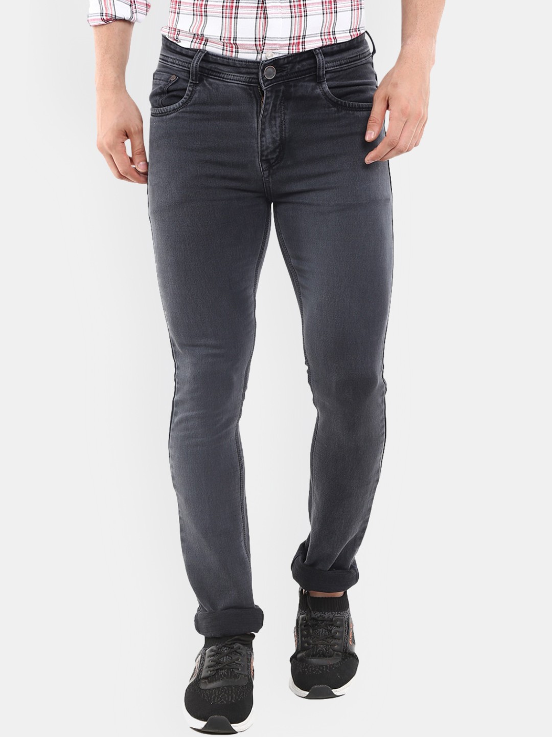 

V-Mart Men Charcoal Slim Fit Stretchable Jeans