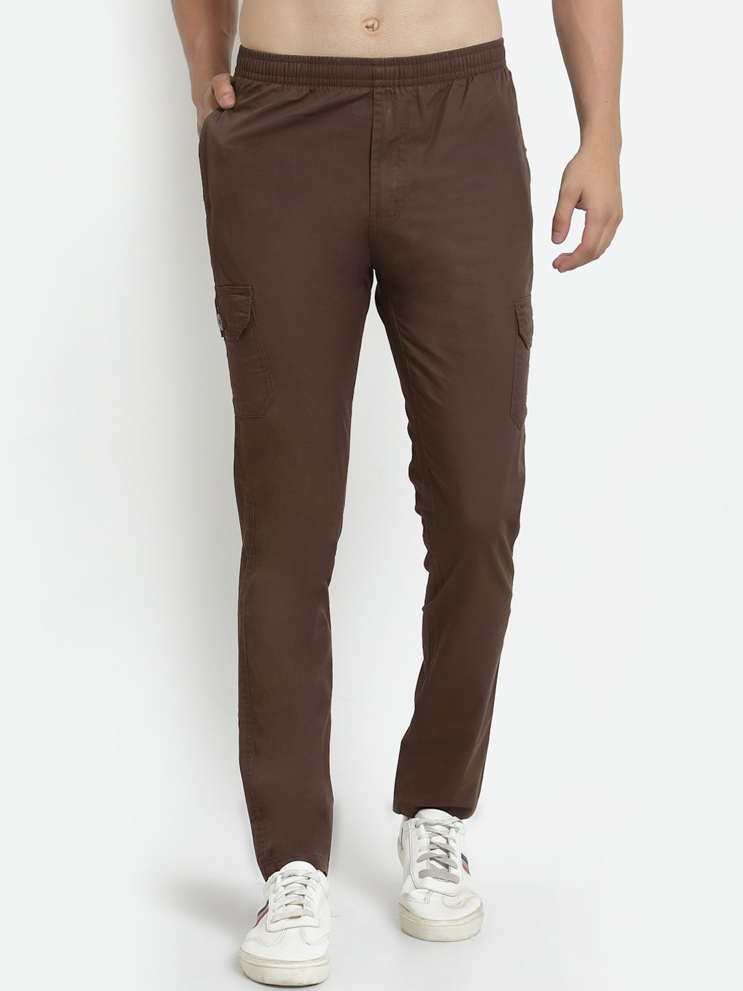 

SAPPER Men Brown Slim Fit Cargos Trousers