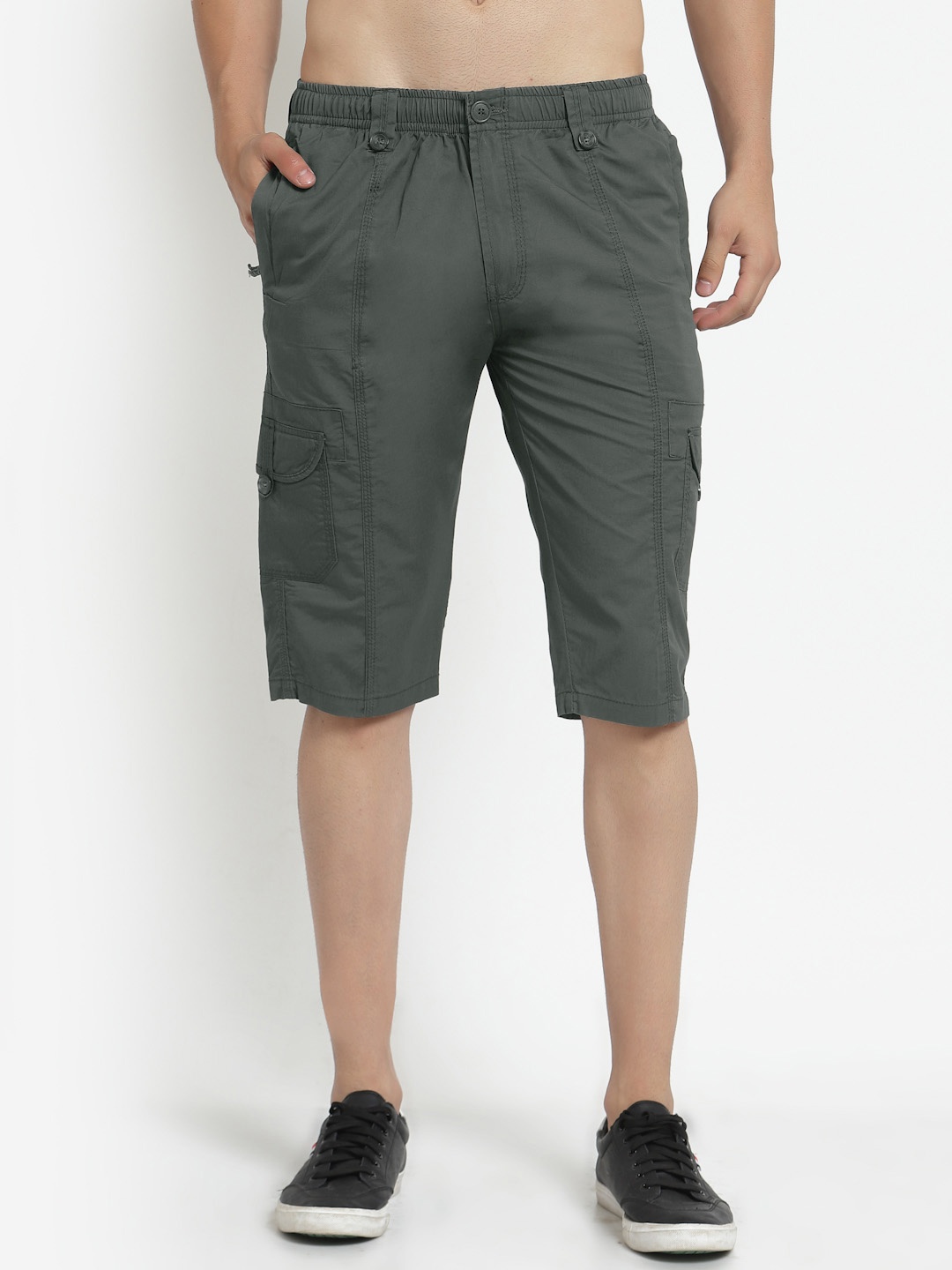 

SAPPER Men Olive Green Slim Fit Outdoor Cargo Shorts