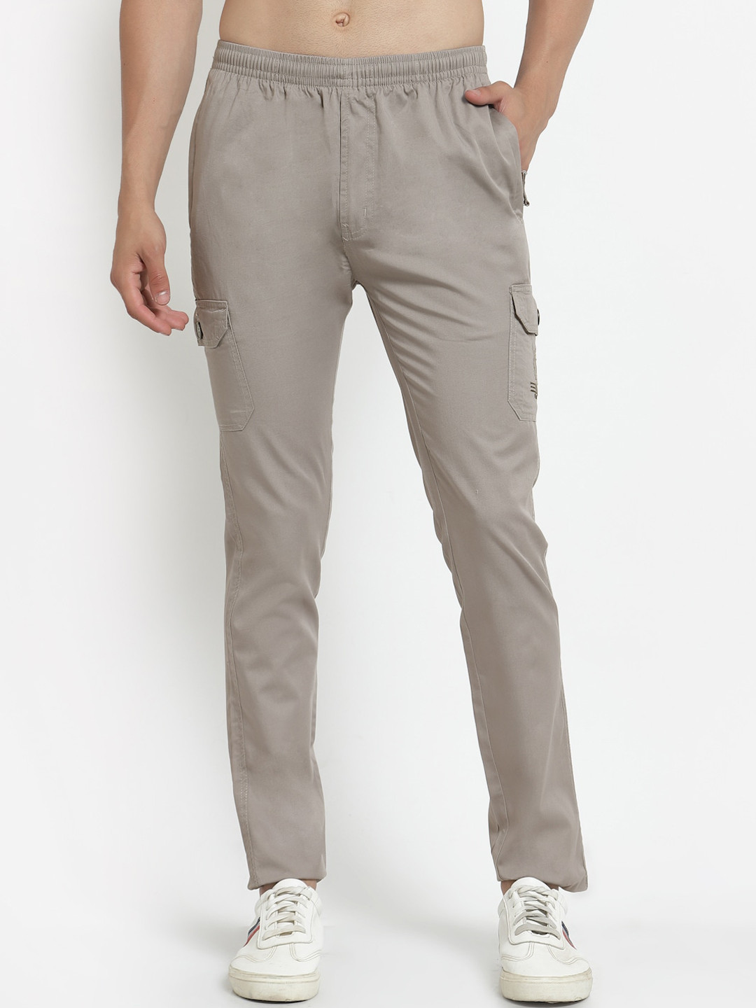 

SAPPER Men Grey Slim Fit Cargos Trousers