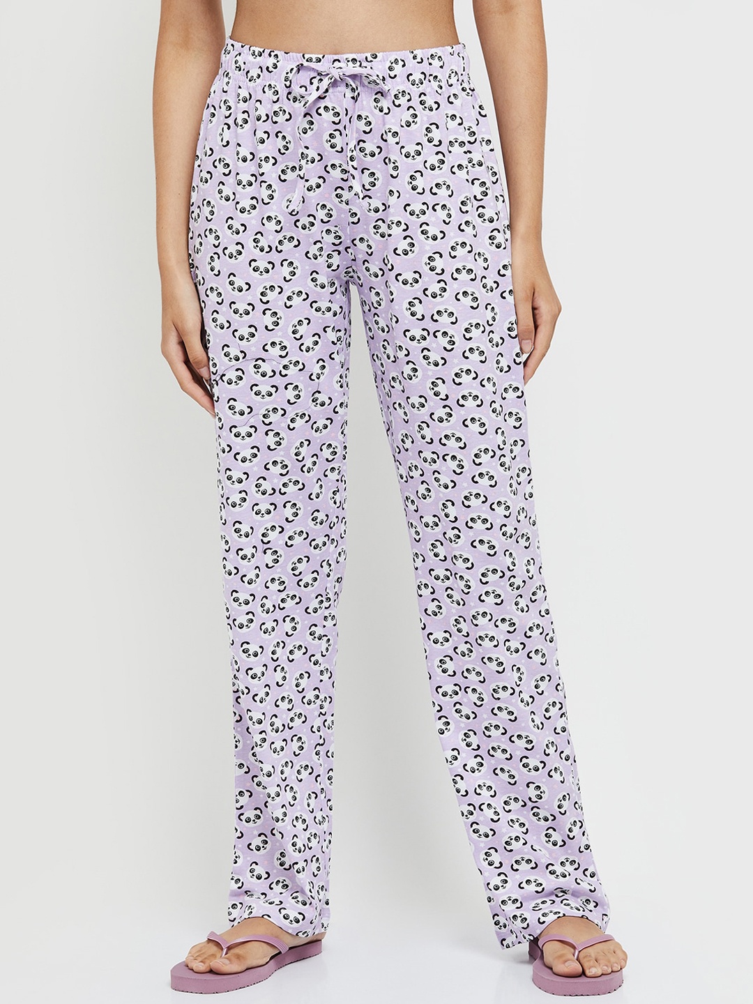 

max Women Pink Printed Pure Cotton Lounge Pants