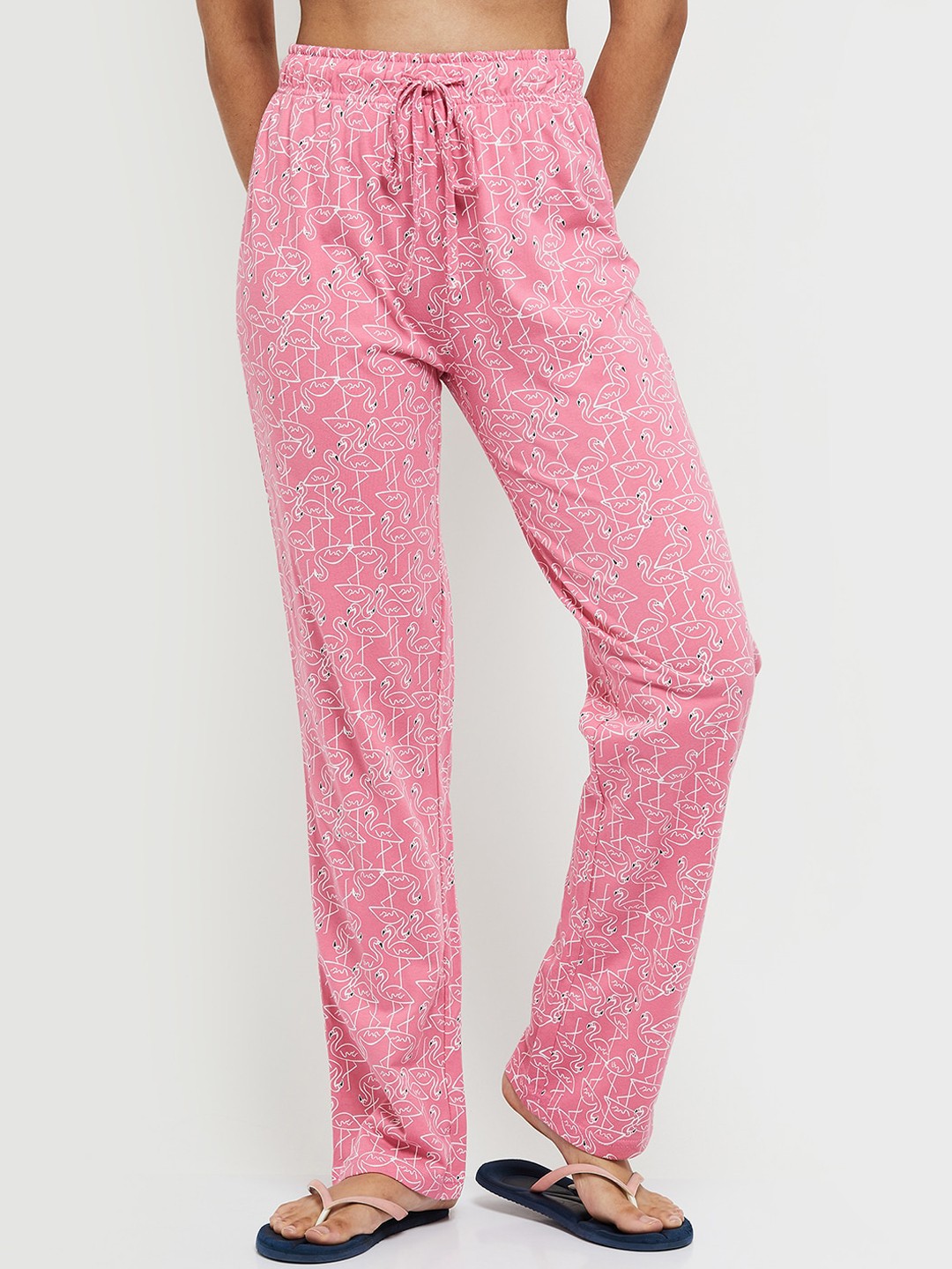 

max Women Pink Printed Cotton Lounge Pants