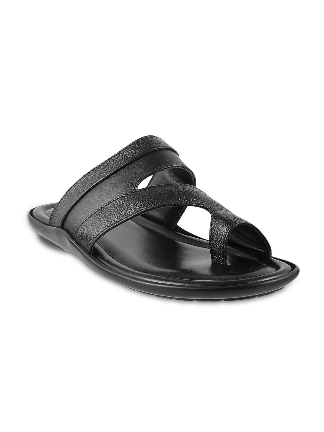 

Mochi Men Black Leather Sandals