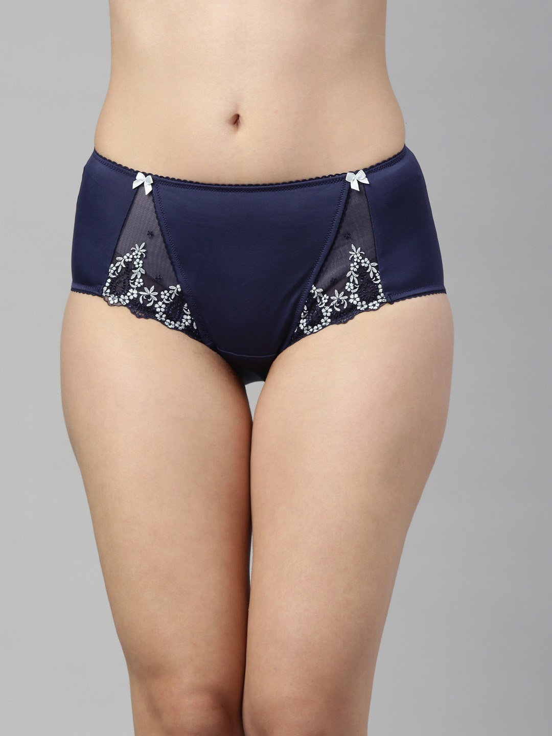 

Enamor Women Navy Blue Self-Design Basic Briefs