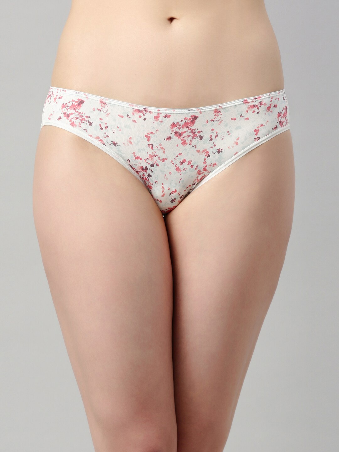

Enamor Women Low Waist Co-ordinate Bikini Panty with Flat Elastic P000, White