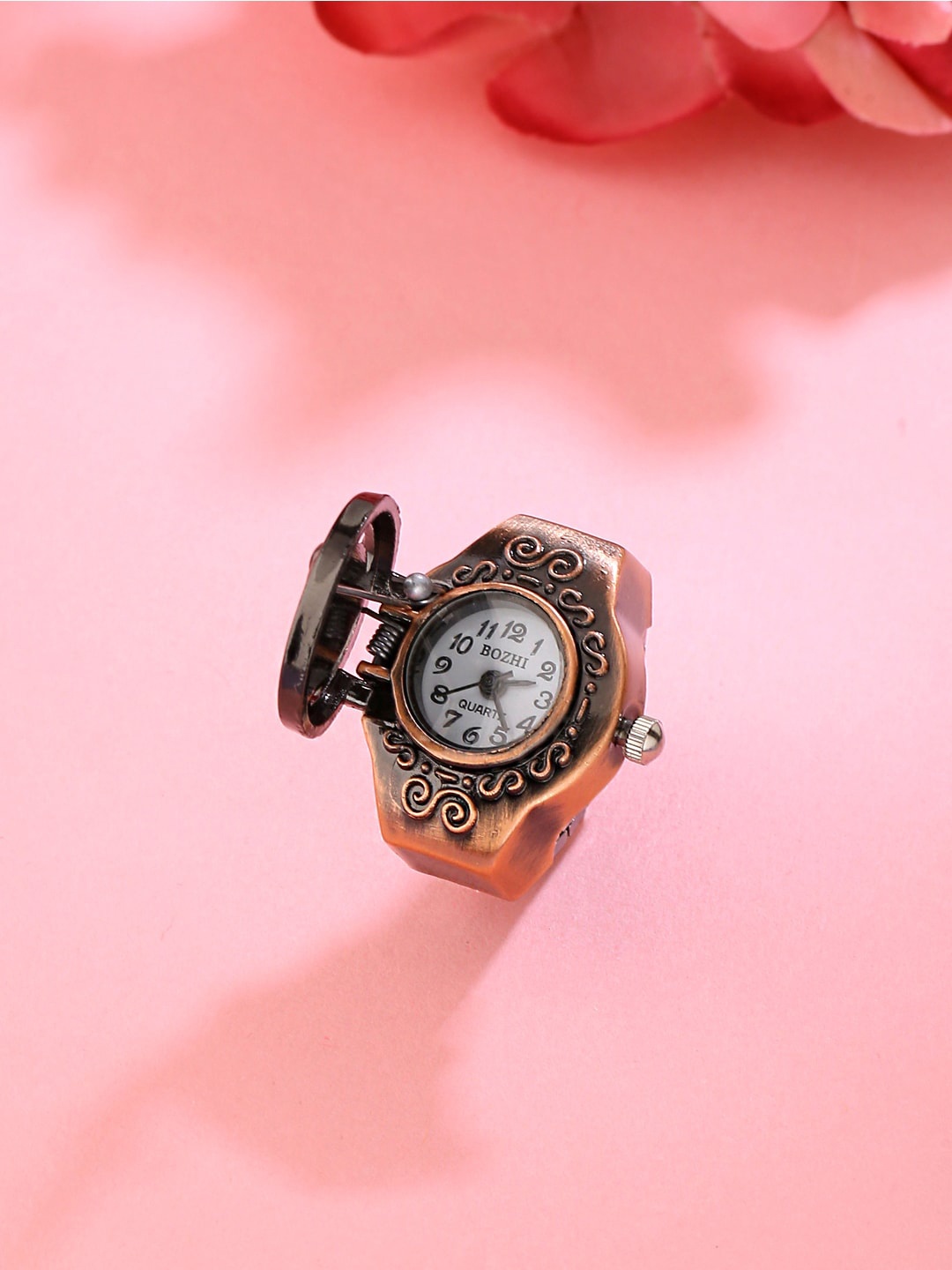 

Yellow Chimes Men Solid Brown Stretchable Watch Ring