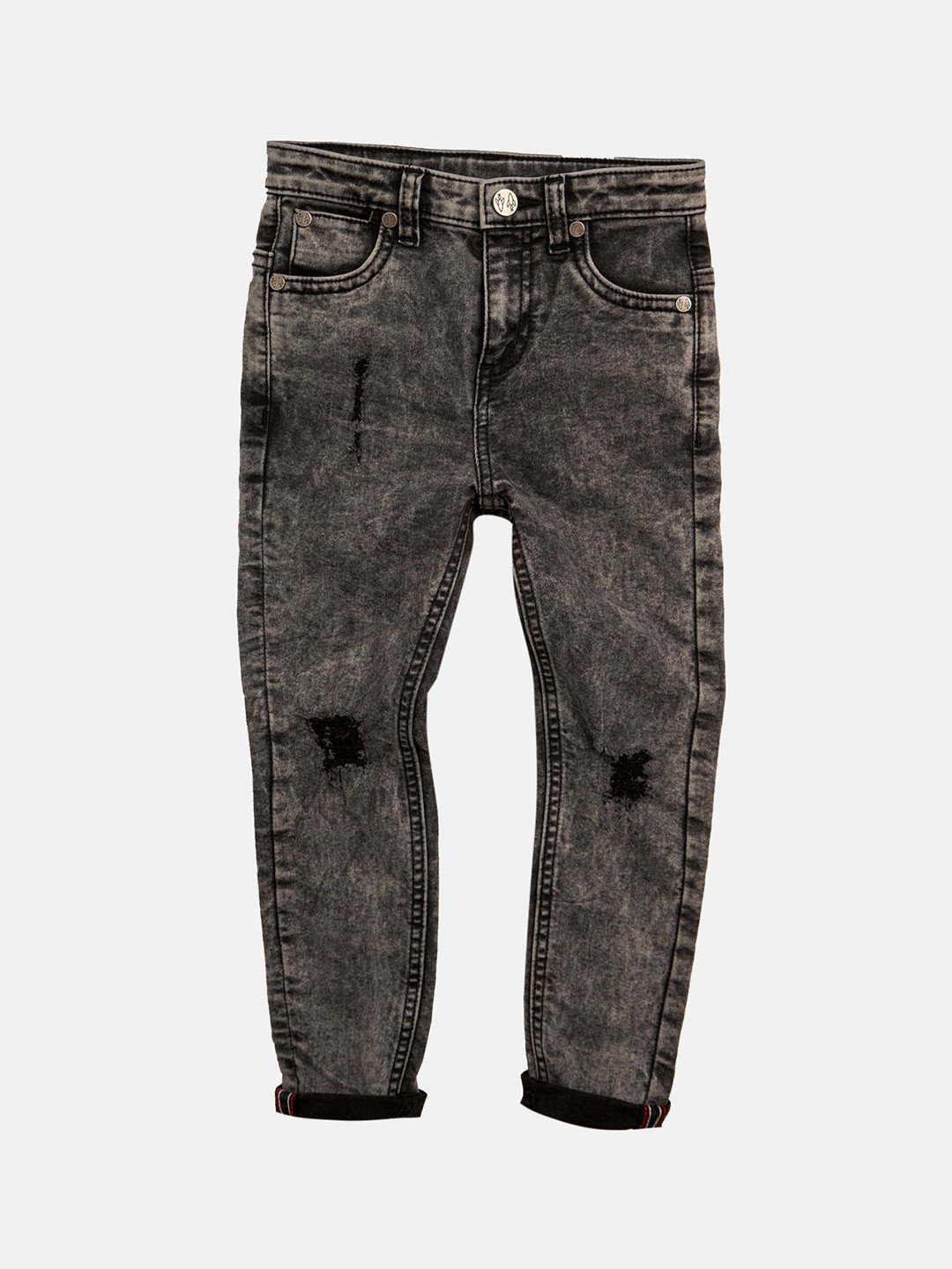 

Angel & Rocket Boys Grey Smart Mildly Distressed Heavy Fade Stretchable Jeans