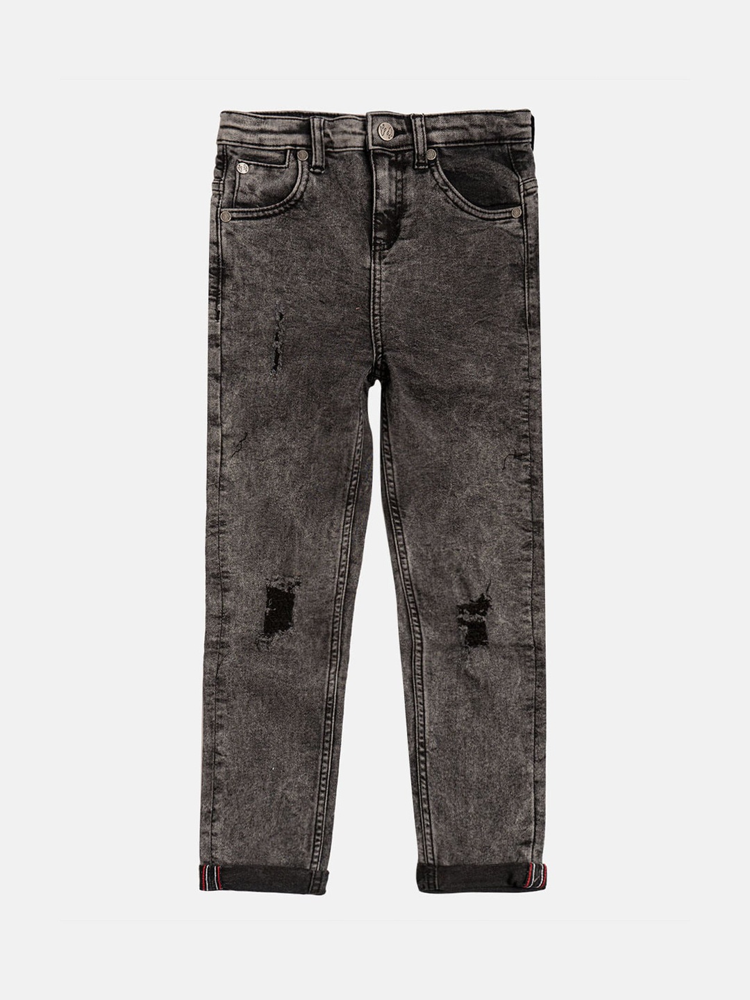 

Angel & Rocket Boys Charcoal Smart Mildly Distressed Heavy Fade Stretchable Jeans