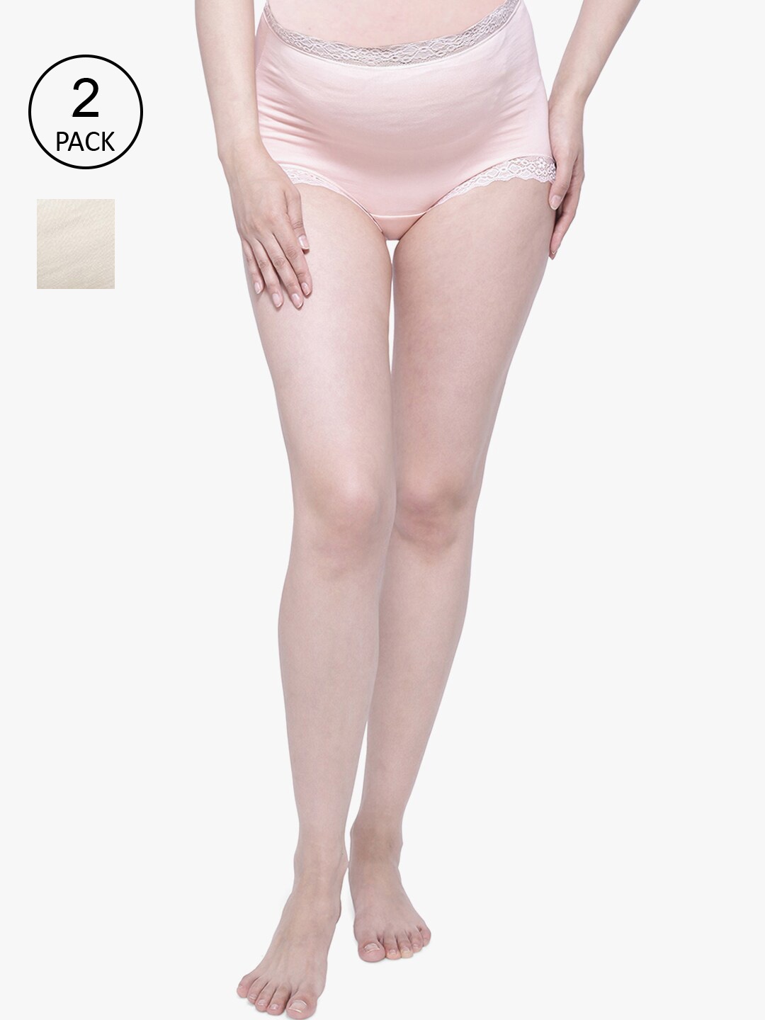 

Anoma Women Pink & Peach Solid Cotton Maternity Briefs