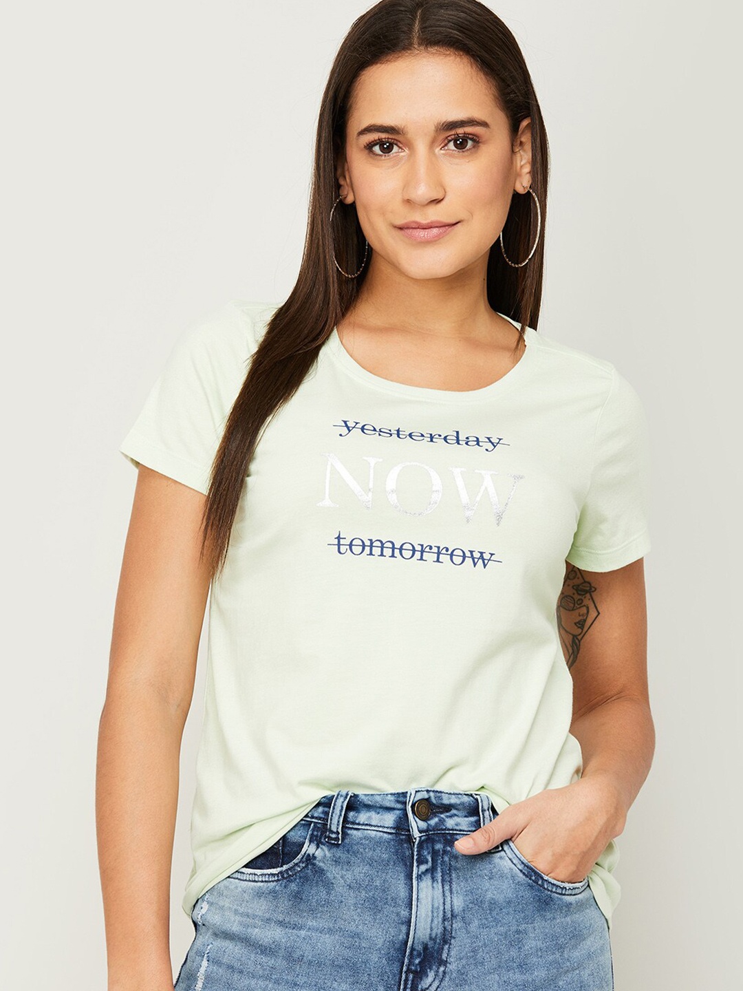 

Fame Forever by Lifestyle Green Print Top