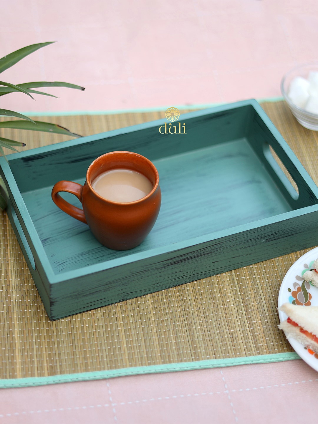 

DULI Unisex Green Rustic Multipurpose Tray