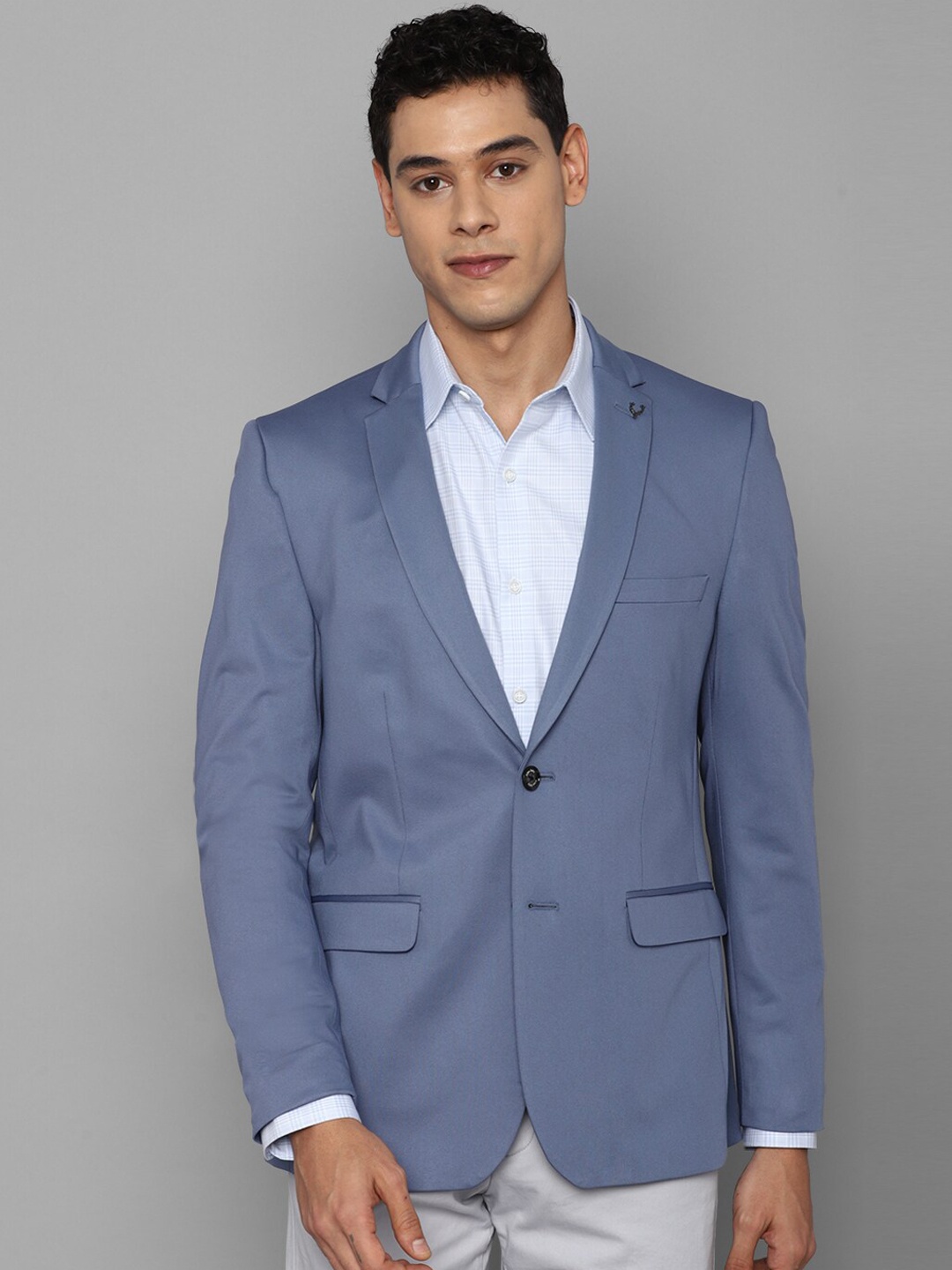 

Allen Solly Men Blue Solid Slim-Fit Single-Breasted Casual Blazer
