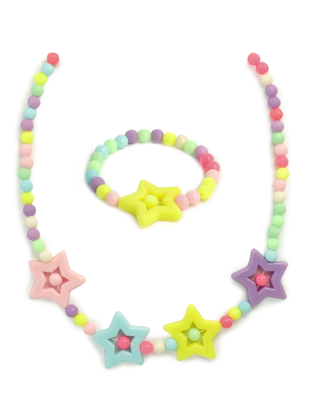 

EL REGALO Girls Yellow Beaded Jewellery Set