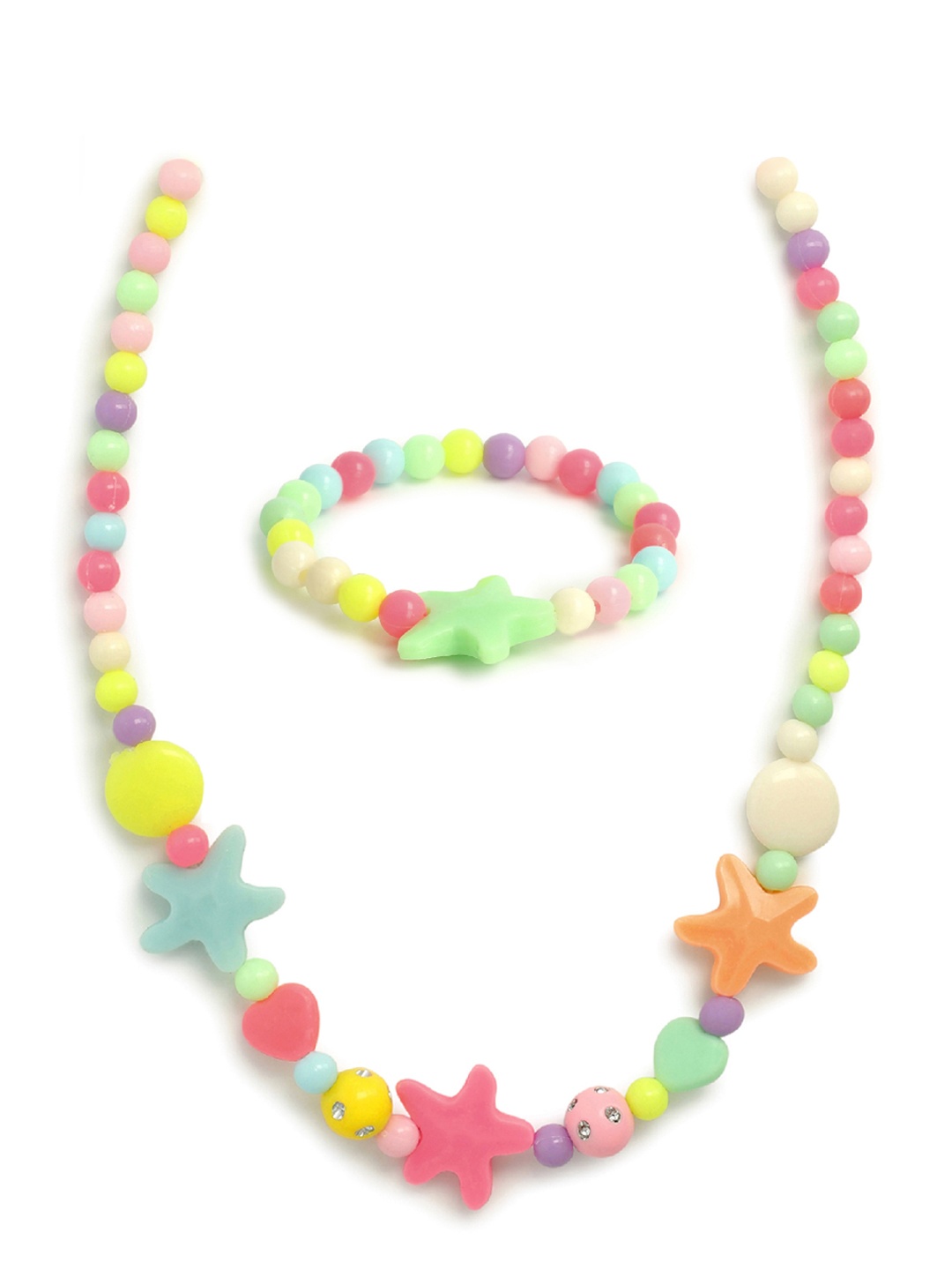 

EL REGALO Girls Green Beaded Jewellery Set