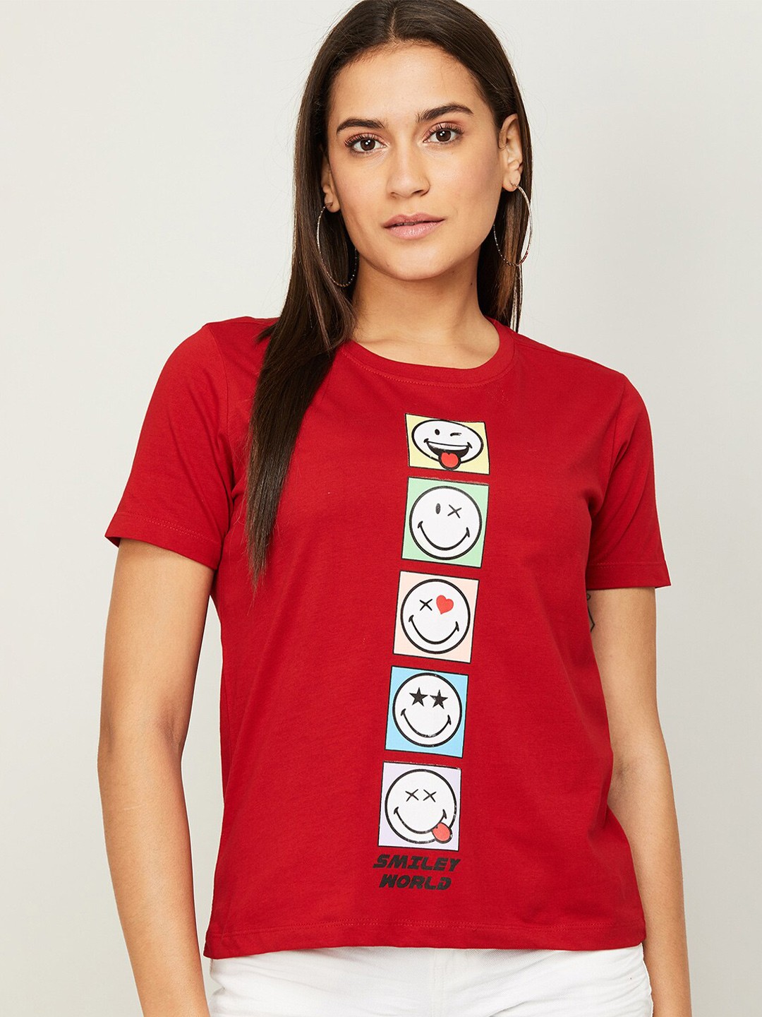 

SmileyWorld Red Print Top