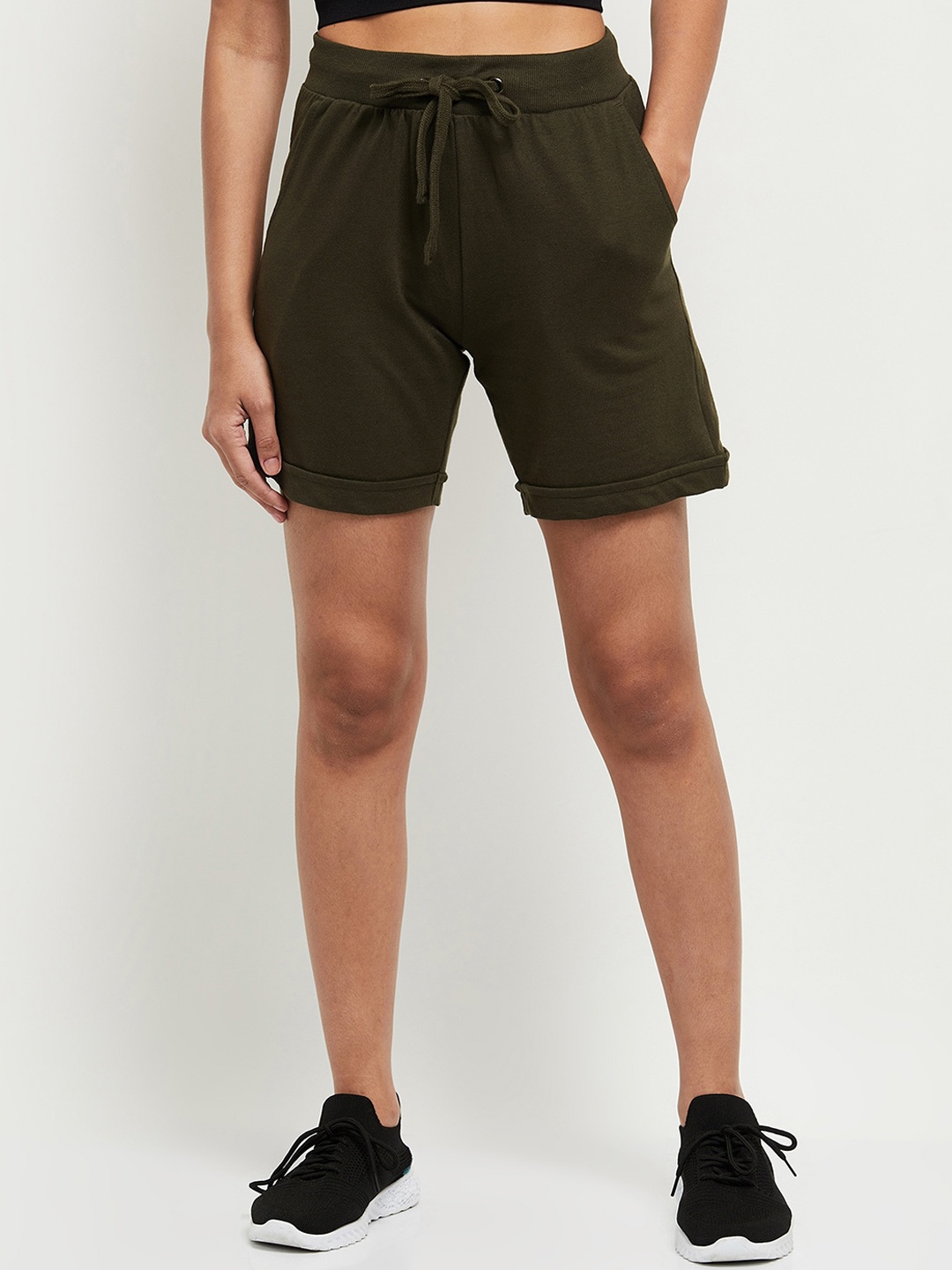 

max Women Olive Green Shorts