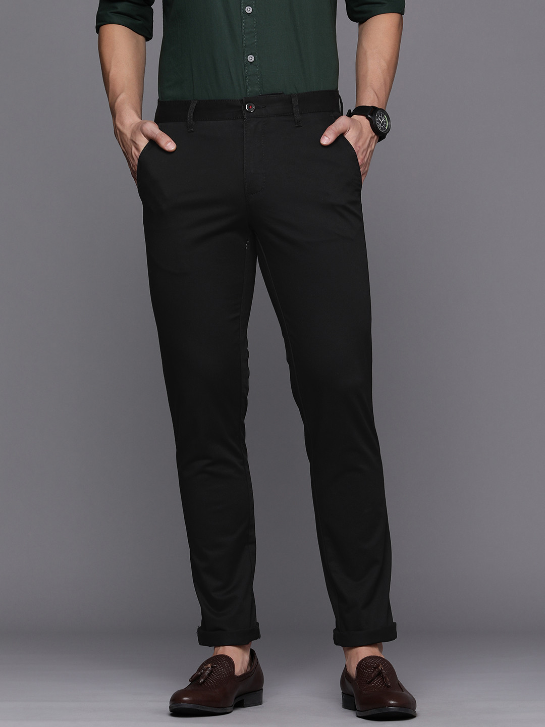 

Louis Philippe Sport Men Black Slim Fit Regular Trousers
