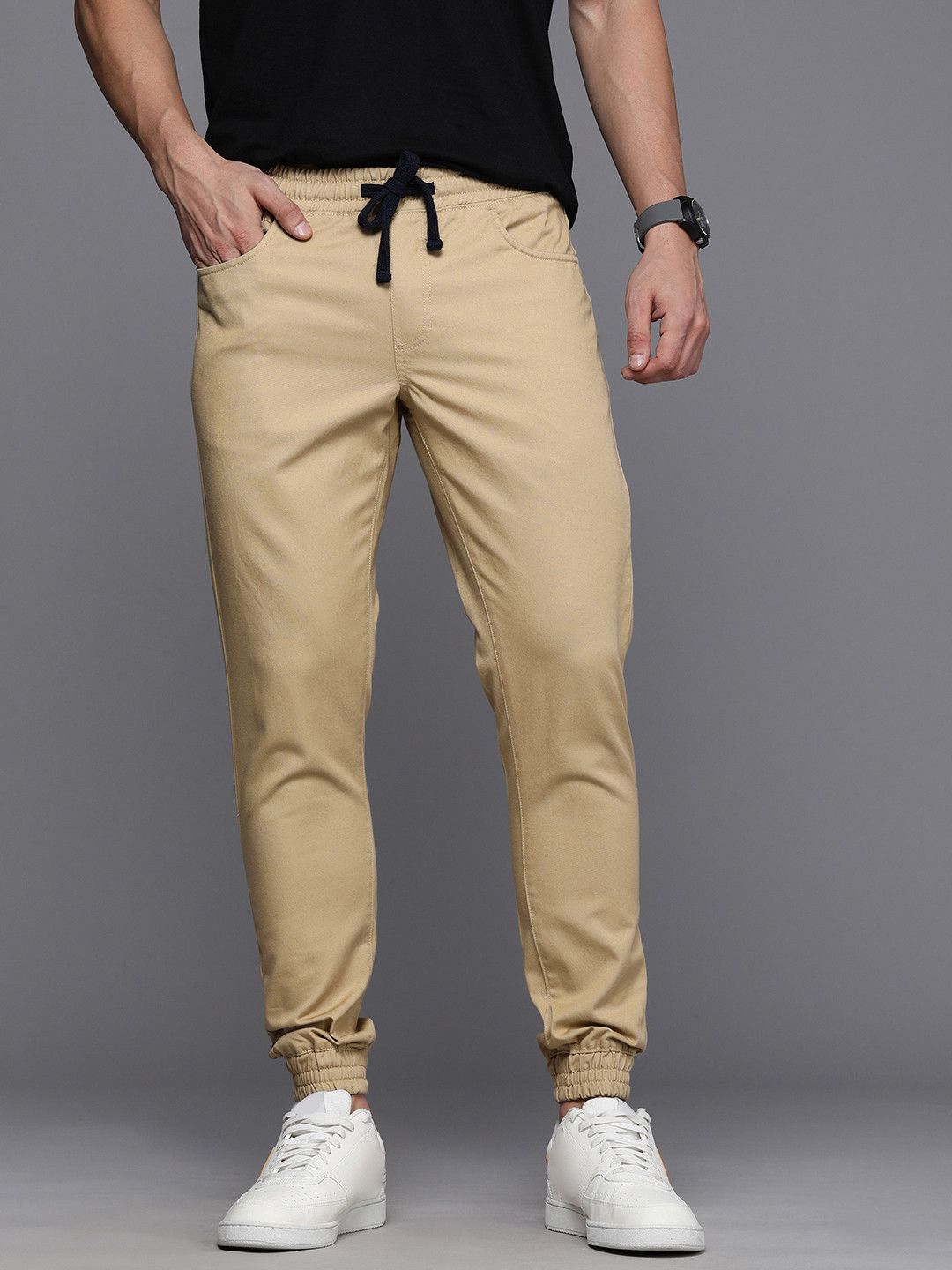 

Louis Philippe Jeans Men Khaki Smart Slim Fit Joggers