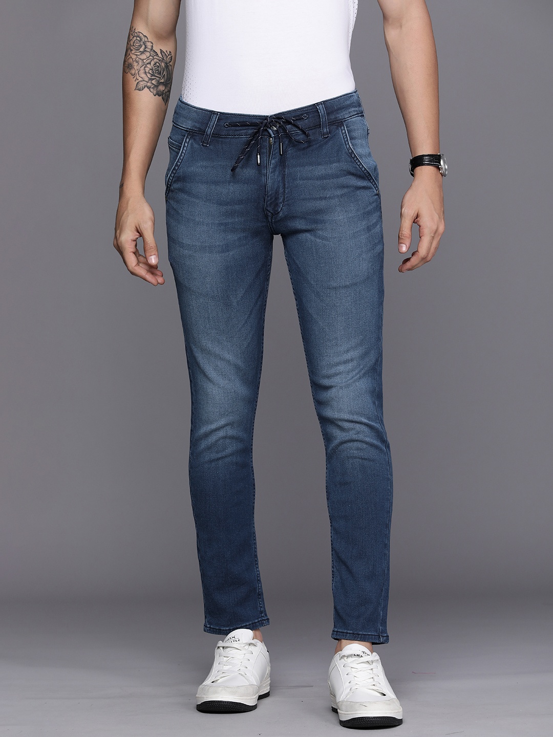 

Louis Philippe Jeans Men Blue Smart Slim Fit Low-Rise Stretchable Jeans