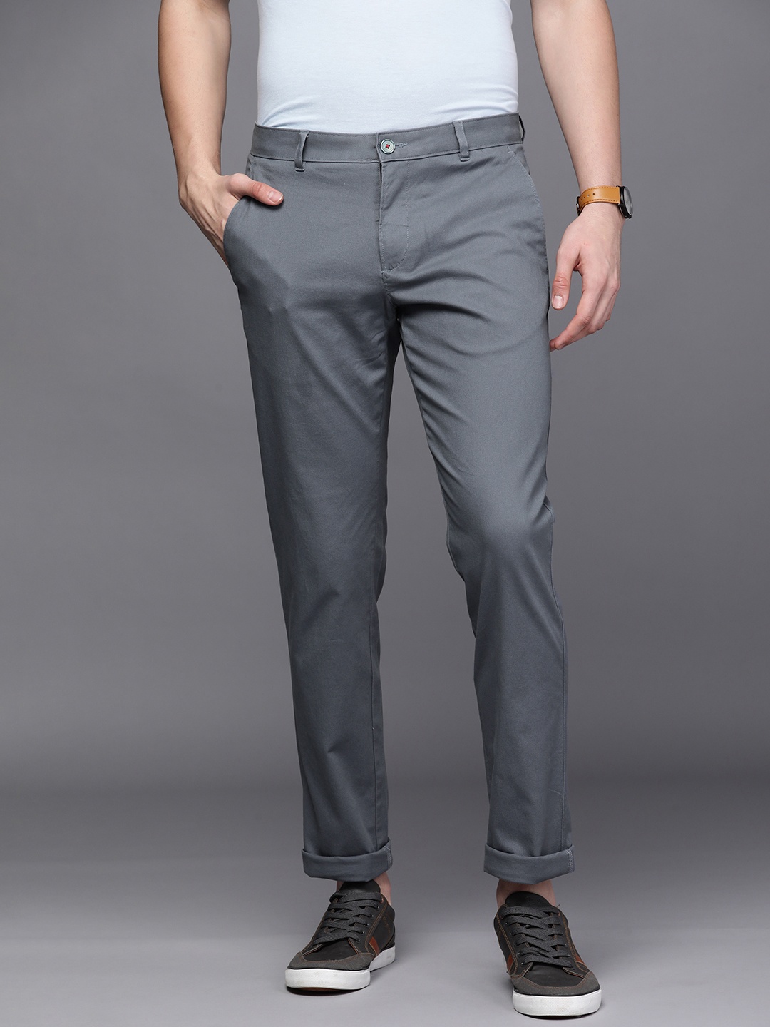 

Louis Philippe Sport Men Grey Slim Fit Trousers