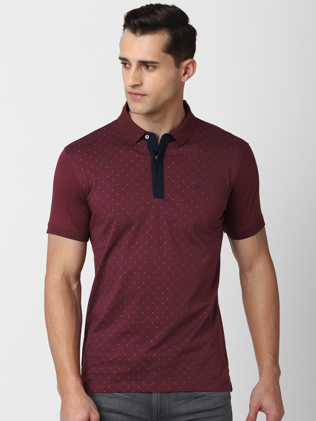 

Peter England Casuals Men Maroon Polo Collar Slim Fit T-shirt