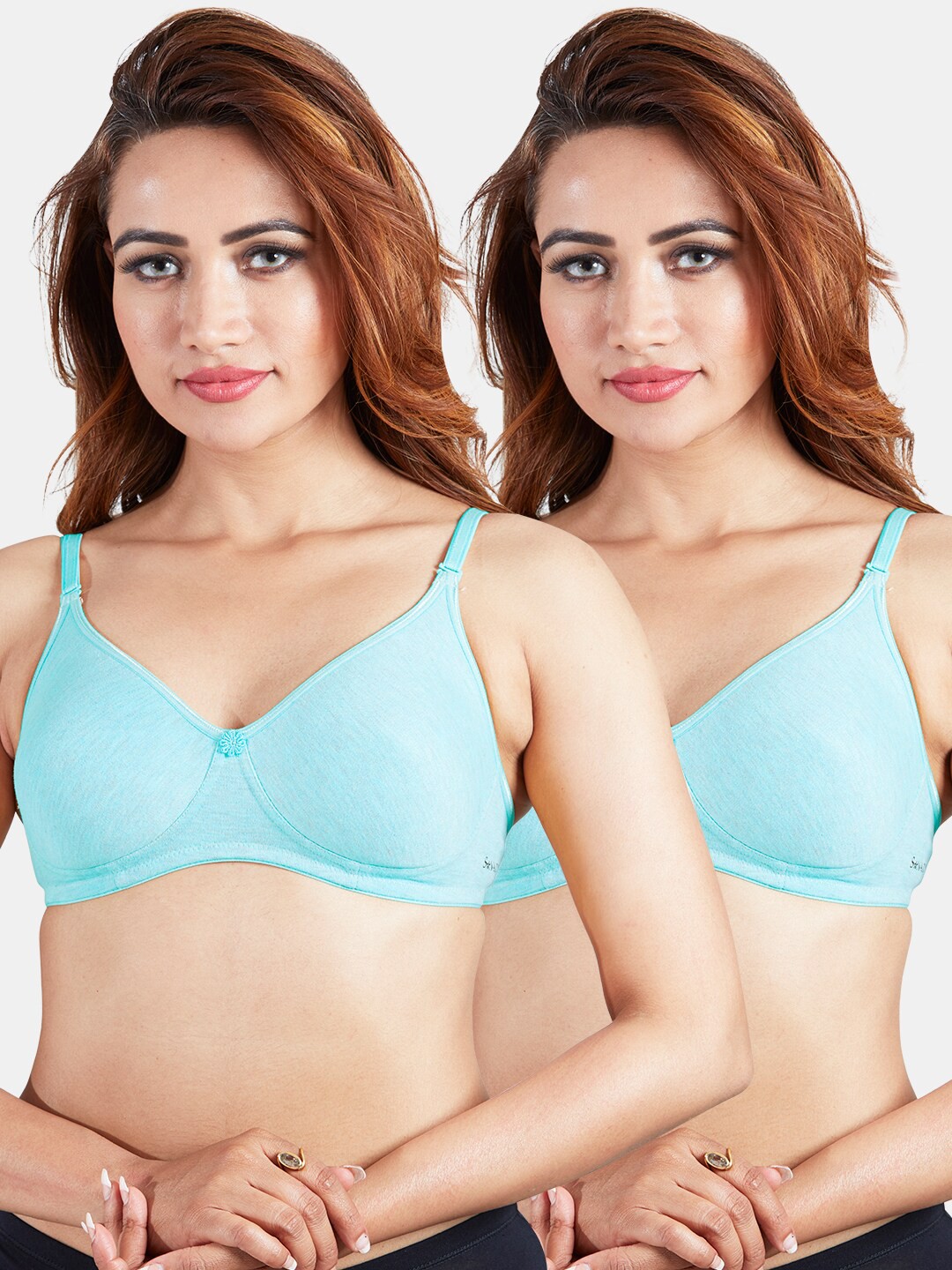 

Sonari Set Of 2 Blue Non Padded & Non Wired Solid Bra