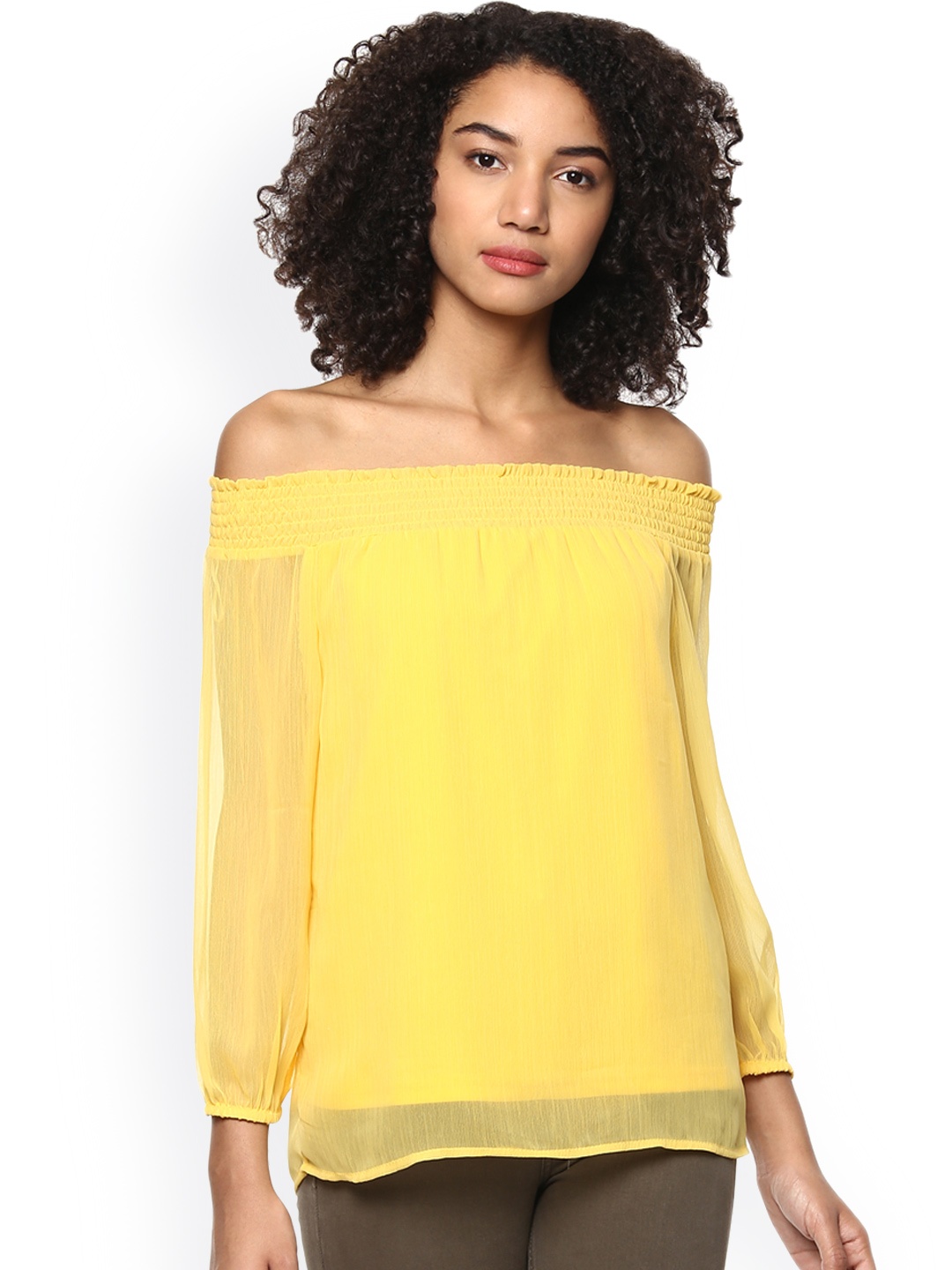 

Harpa Yellow Bardot Top