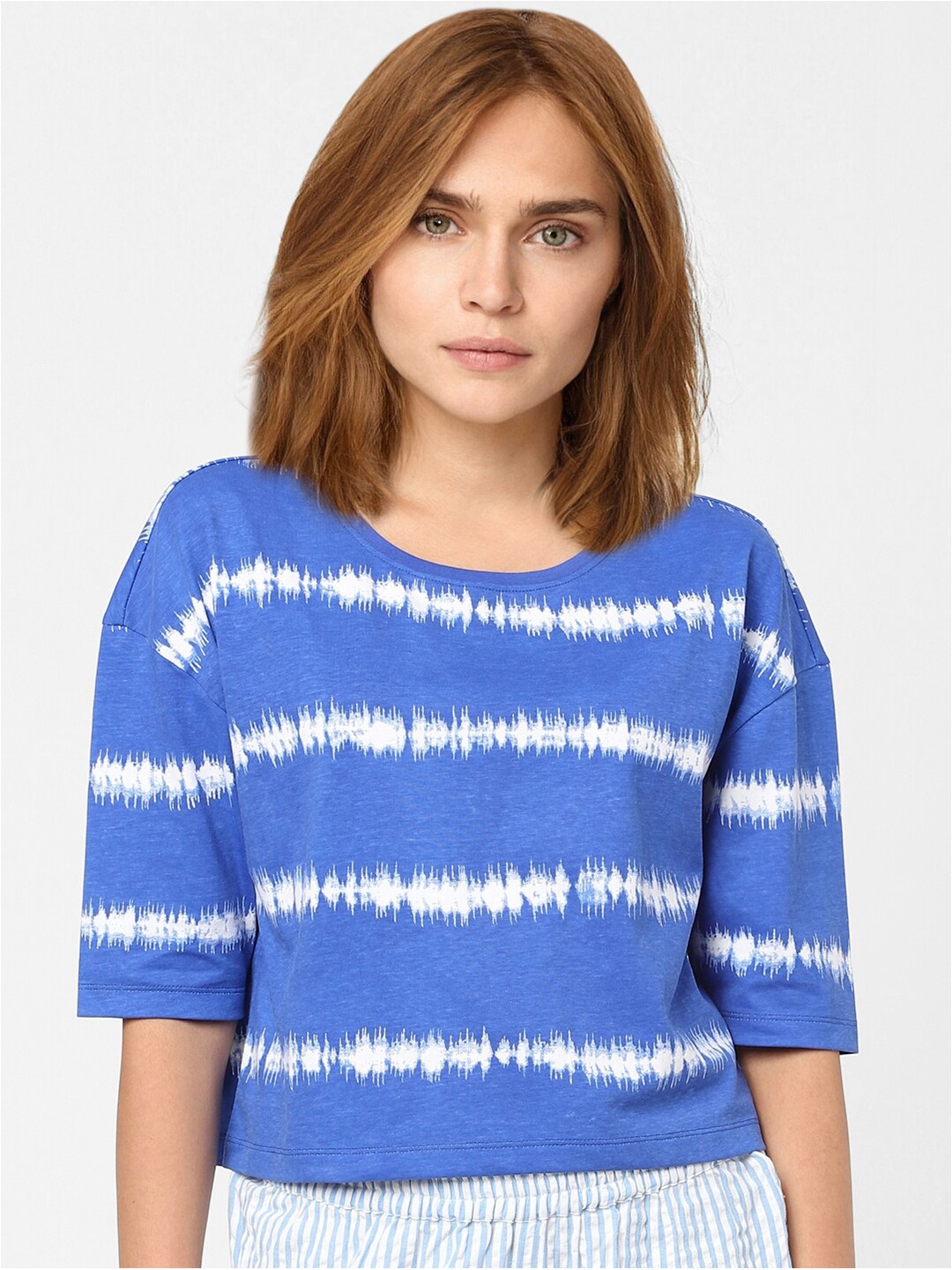

Vero Moda Women Blue Dyed T-shirt