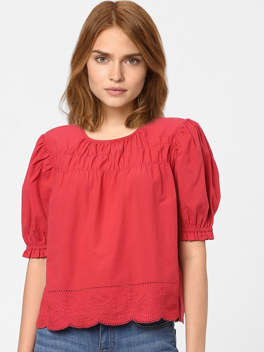 

Vero Moda Red Ethnic Motif Top