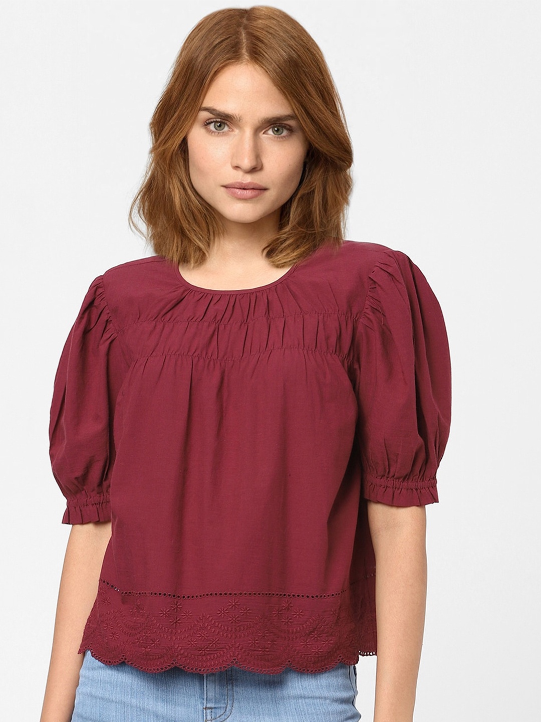 

Vero Moda Maroon Solid Top