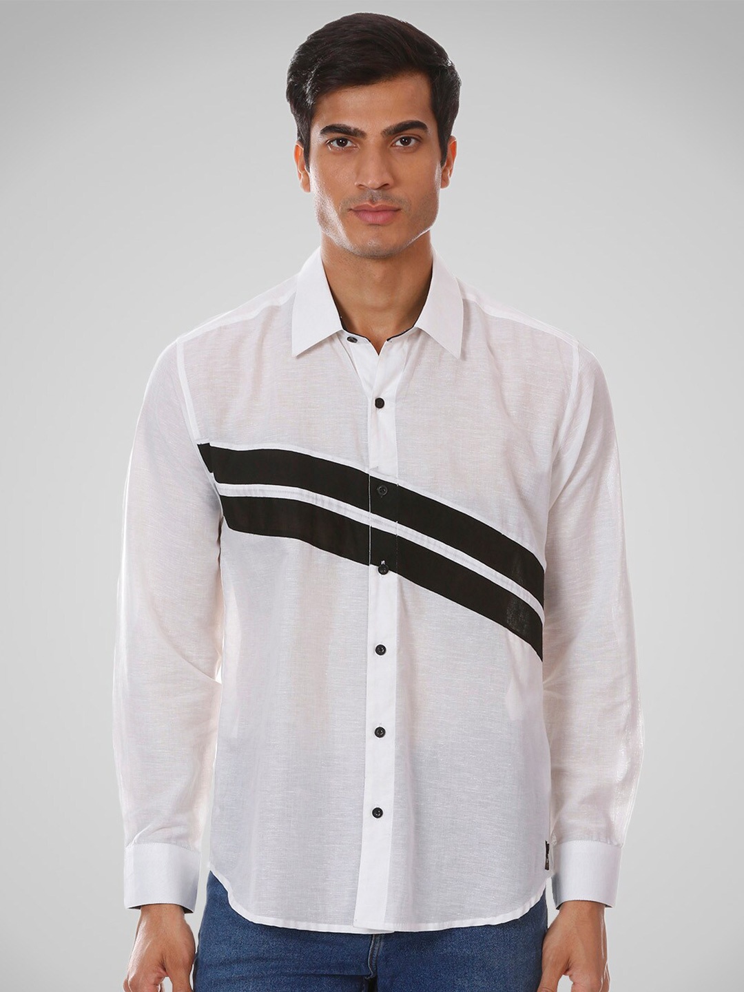 

SHIRT THEORY Men White Comfort Casual Shirt