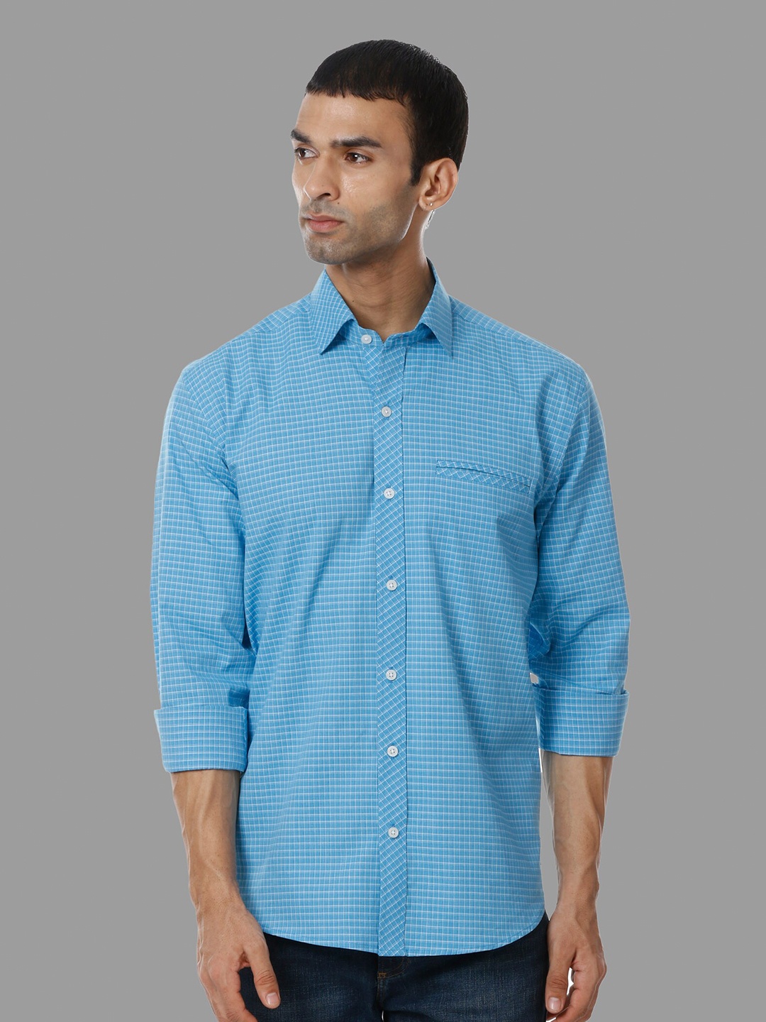 

SHIRT THEORY Men Blue Comfort Casual Shirt