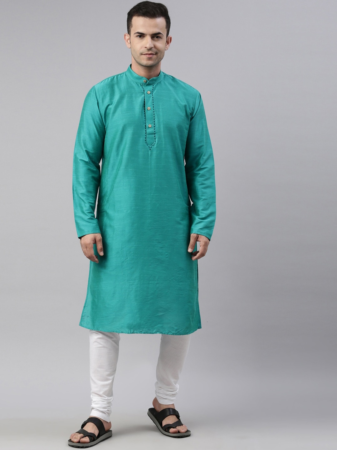 

TATTVA Men Blue Pure Cotton Kurta with Churidar