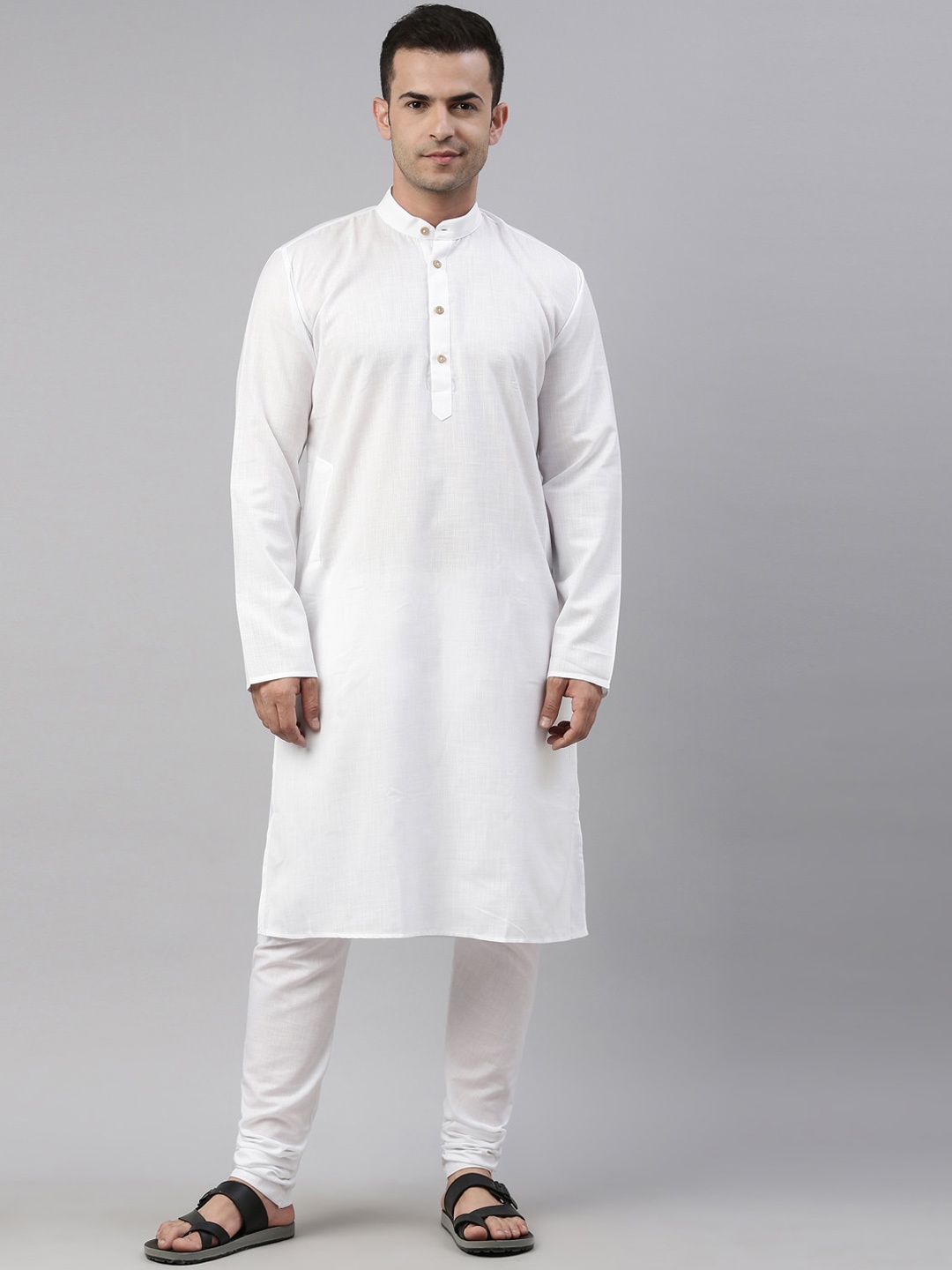 

TATTVA Men White Pure Cotton Kurta with Pyjamas