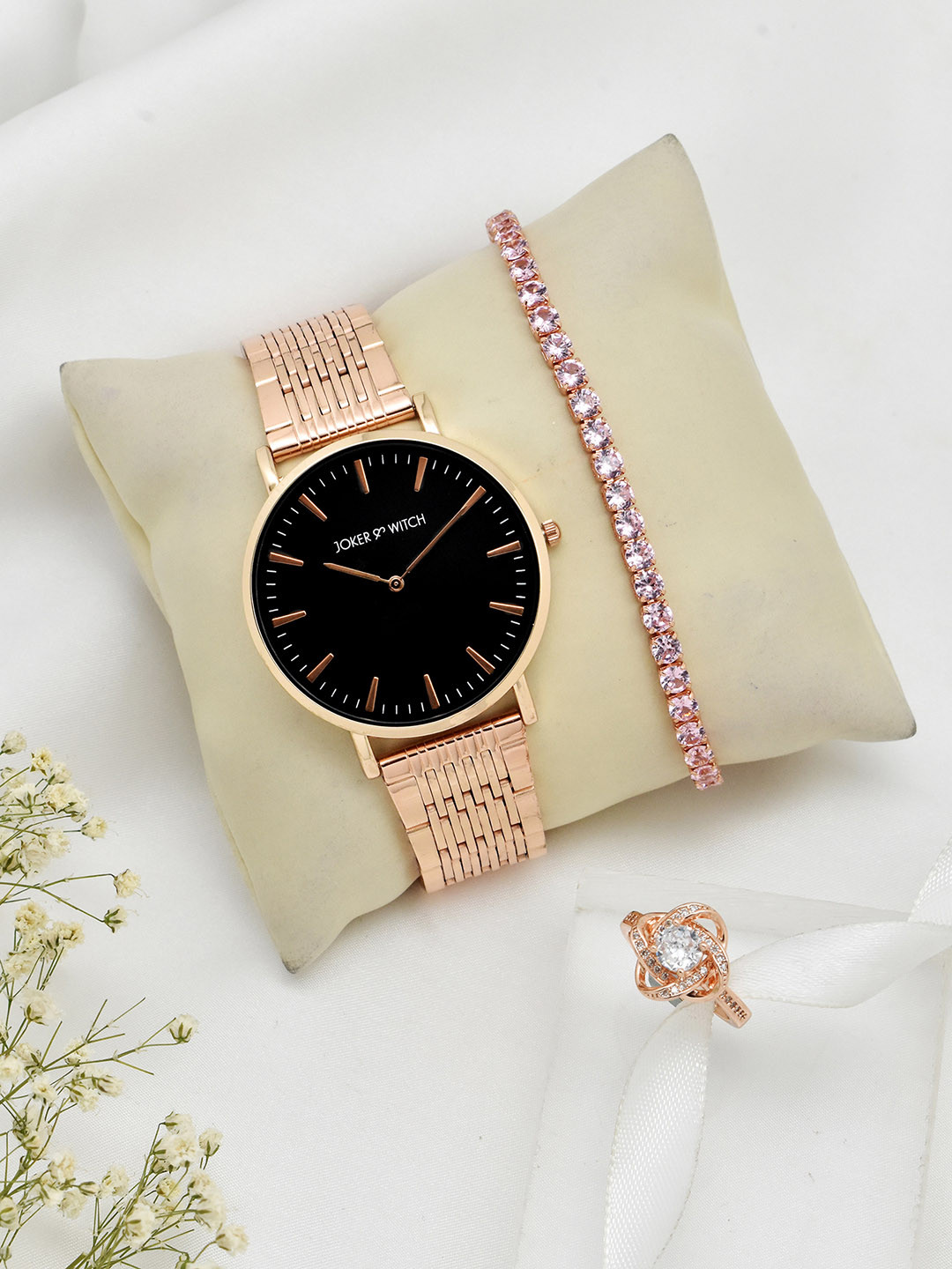 

JOKER & WITCH Women Rose Gold Watch Gift Set JWLT524