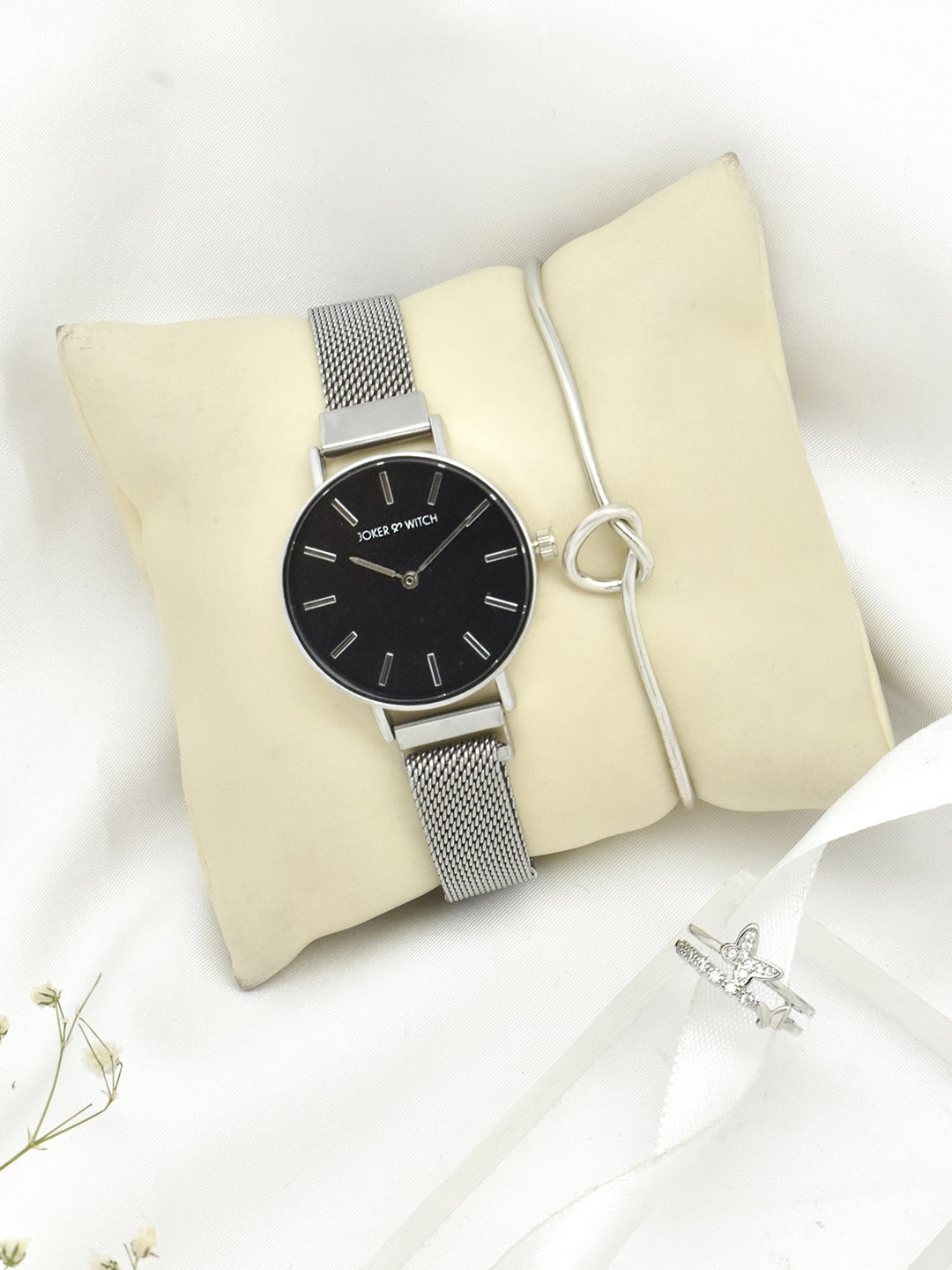 

JOKER & WITCH Women Silver-Toned Watch Gift Set