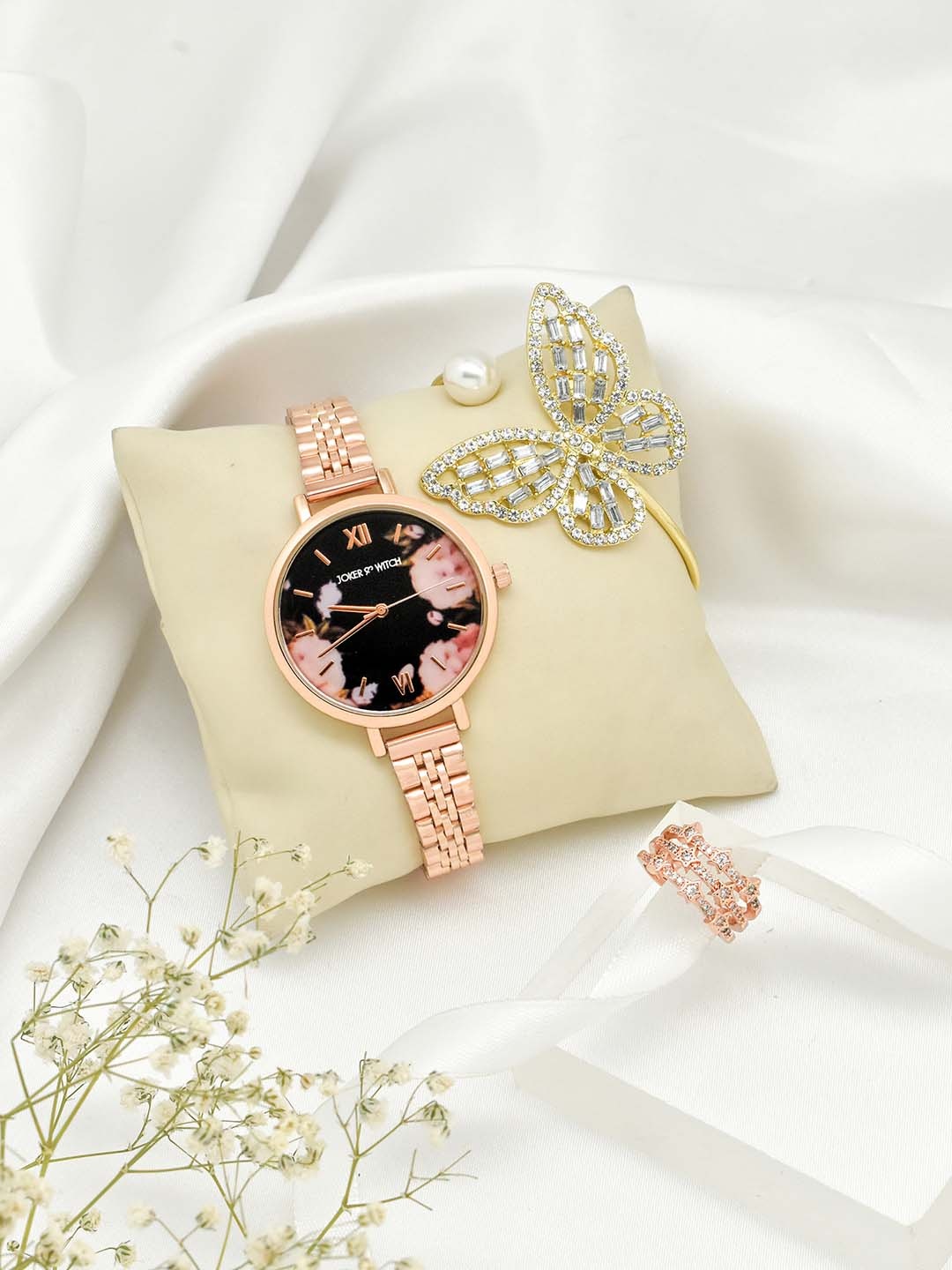 

JOKER & WITCH Women Rose Gold Watch Gift Set JWLT455