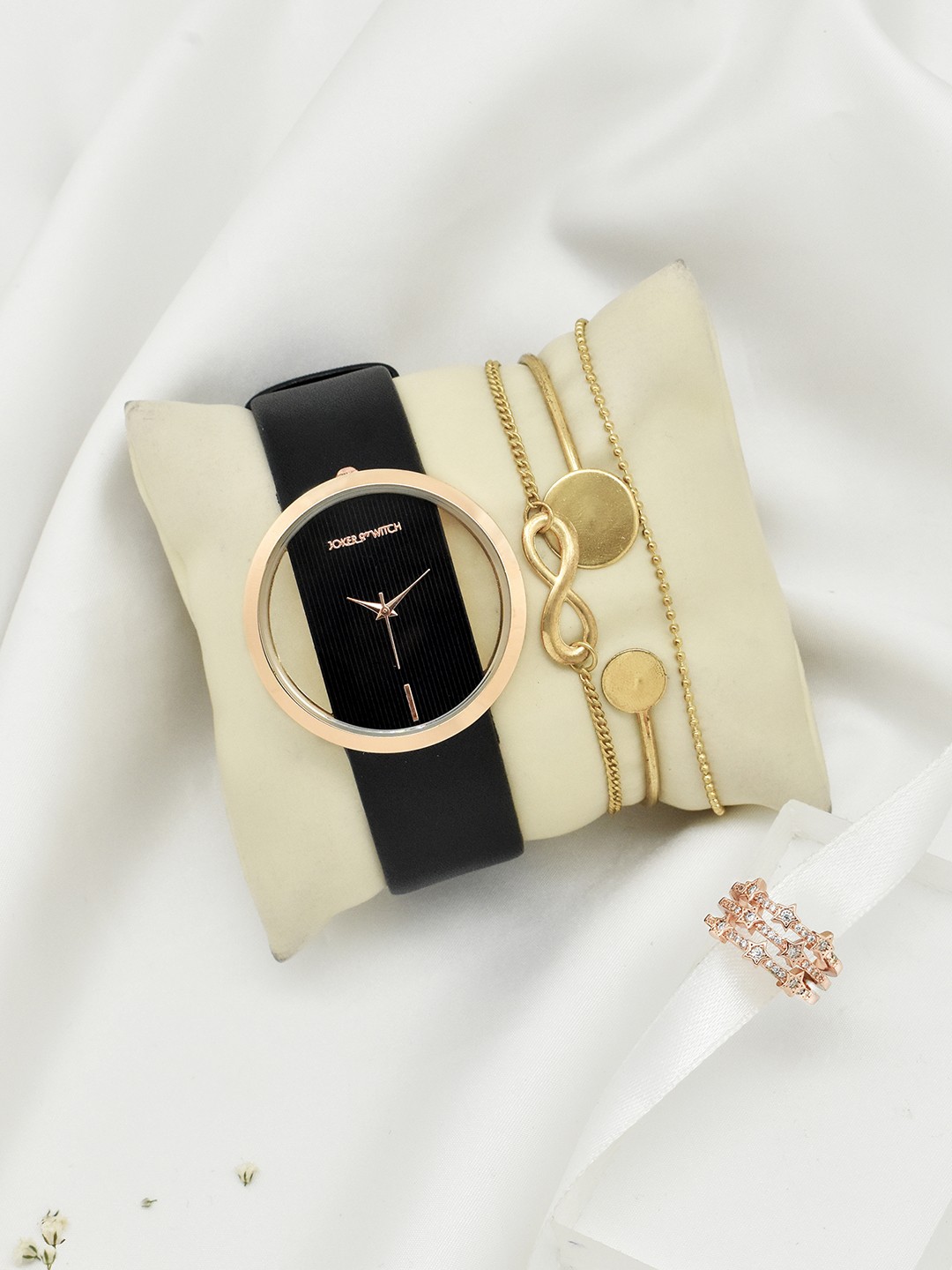 

JOKER & WITCH Women Rose Gold-Toned & Gold-Plated Watch Gift Set