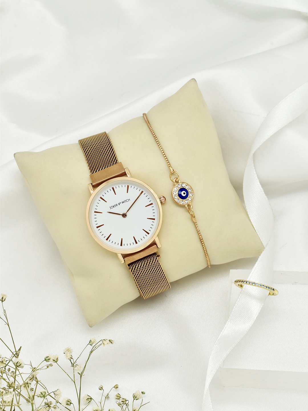 

JOKER & WITCH Women Rose Gold & Gold-Toned Watch Gift Set